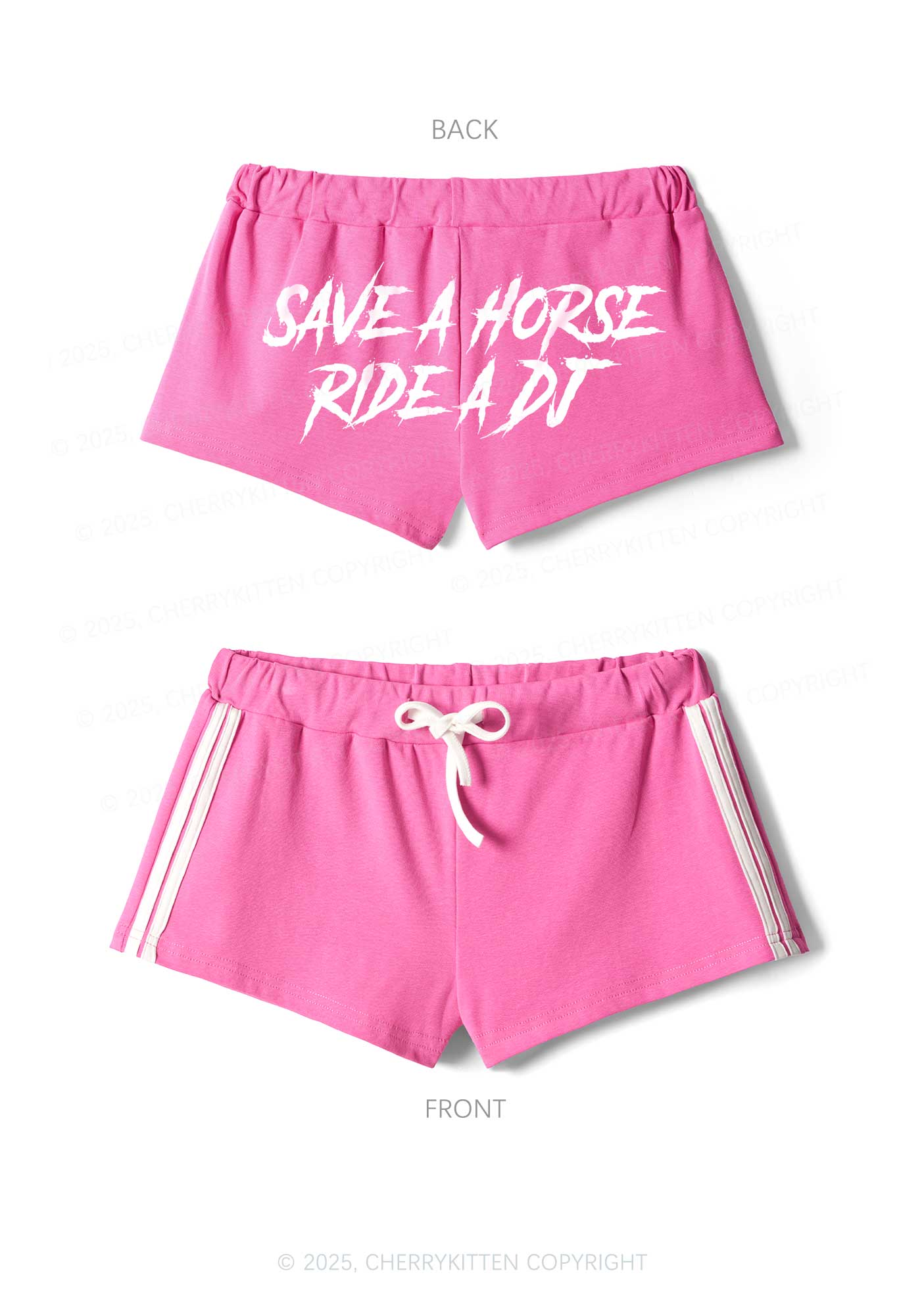 Save Horse Ride DJ Y2K Drawstring Mini Shorts Cherrykitten - Image 4