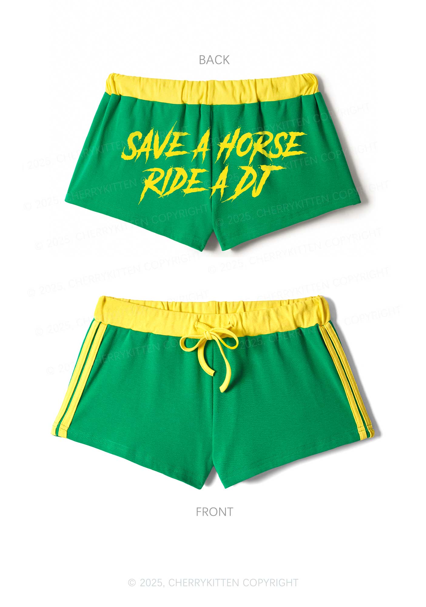 Save Horse Ride DJ Y2K Drawstring Mini Shorts Cherrykitten - Image 6