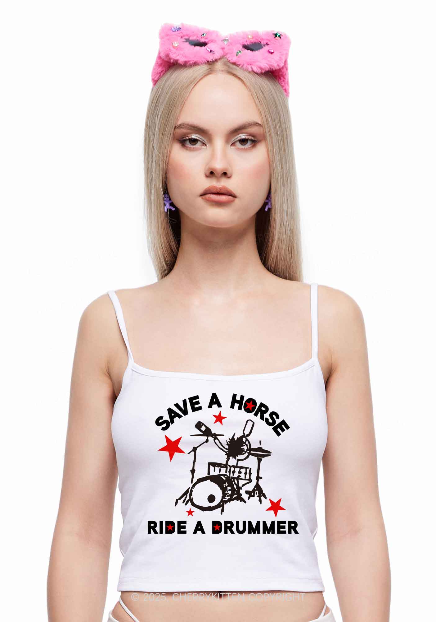 Save Horse Ride Drummer Y2K Spaghetti Strap Cami Cherrykitten - Image 2