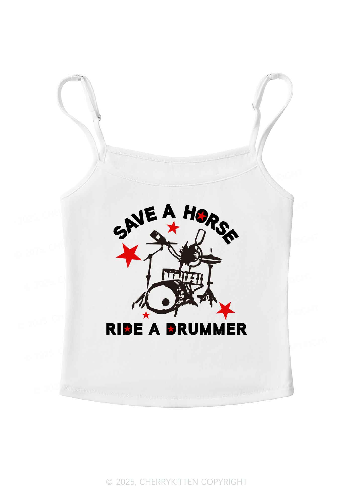 Save Horse Ride Drummer Y2K Spaghetti Strap Cami Cherrykitten - Image 3
