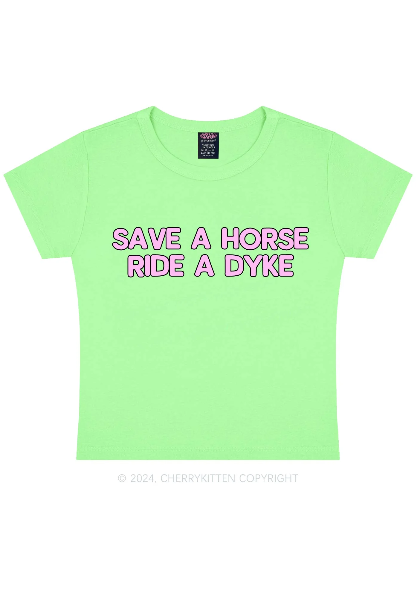 Save Horse Ride Dyke Y2K Baby Tee Cherrykitten - Image 10
