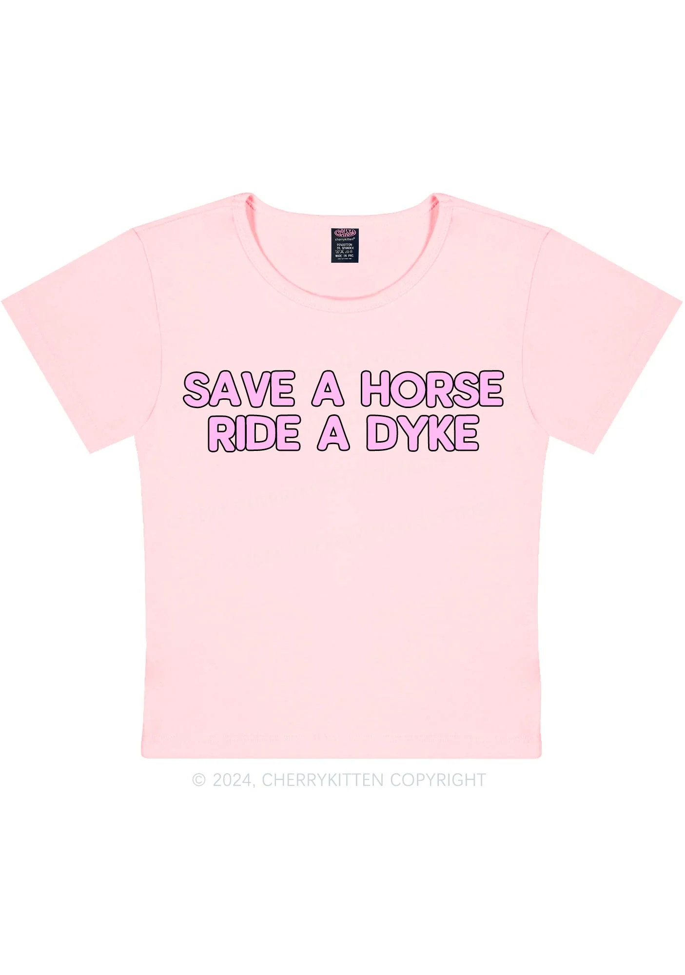 Save Horse Ride Dyke Y2K Baby Tee Cherrykitten - Image 11