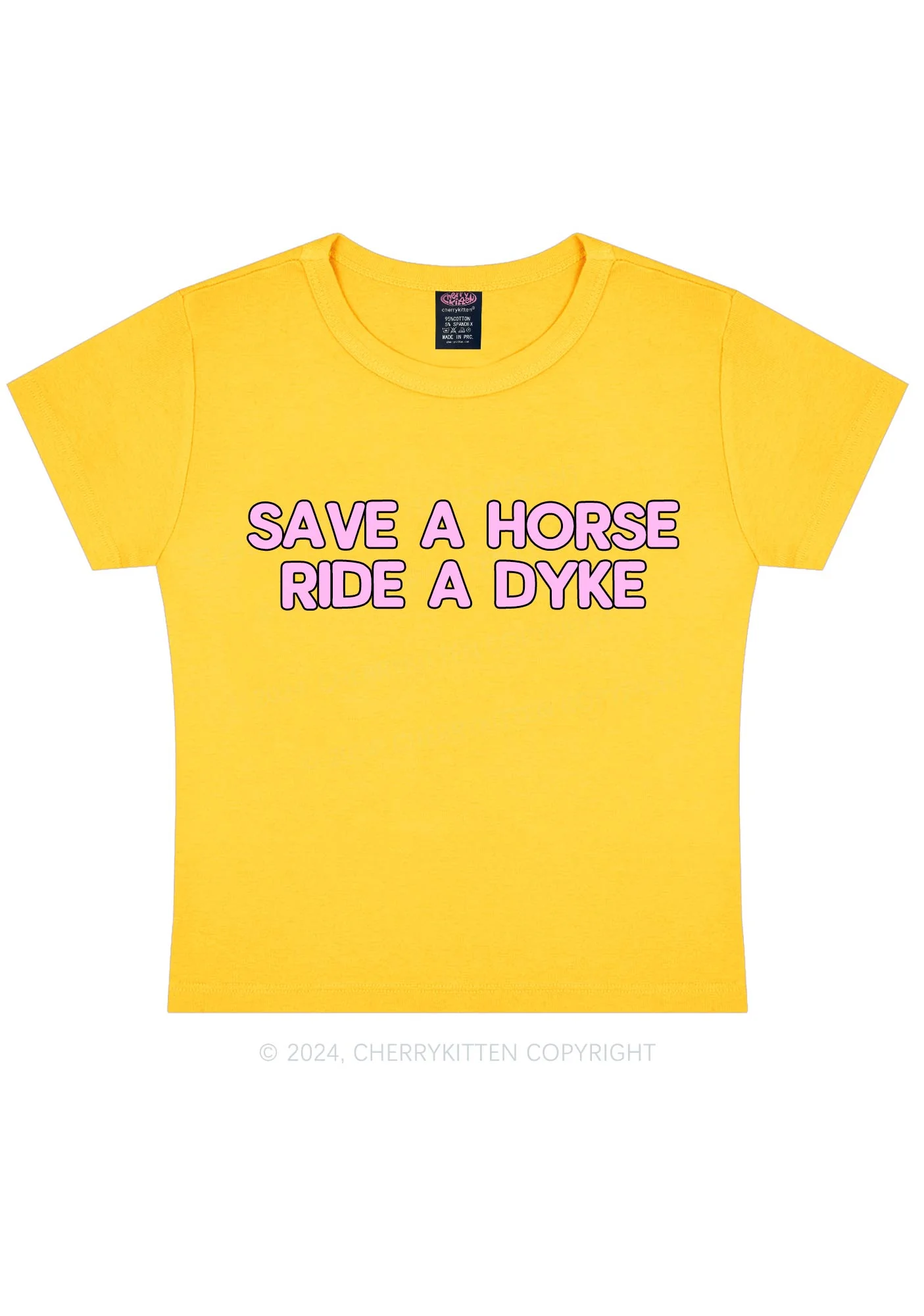 Save Horse Ride Dyke Y2K Baby Tee Cherrykitten - Image 6