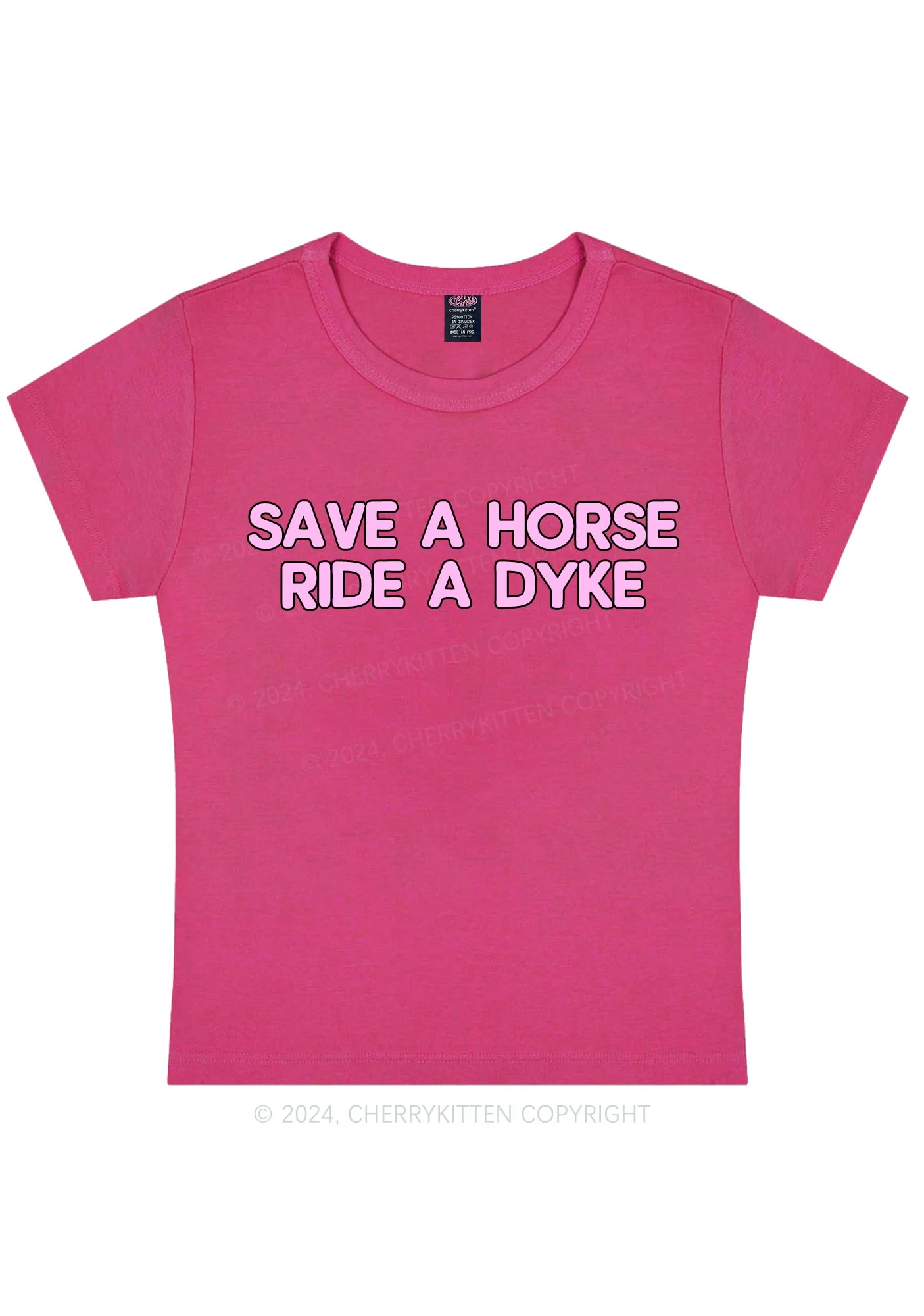 Save Horse Ride Dyke Y2K Baby Tee Cherrykitten - Image 9
