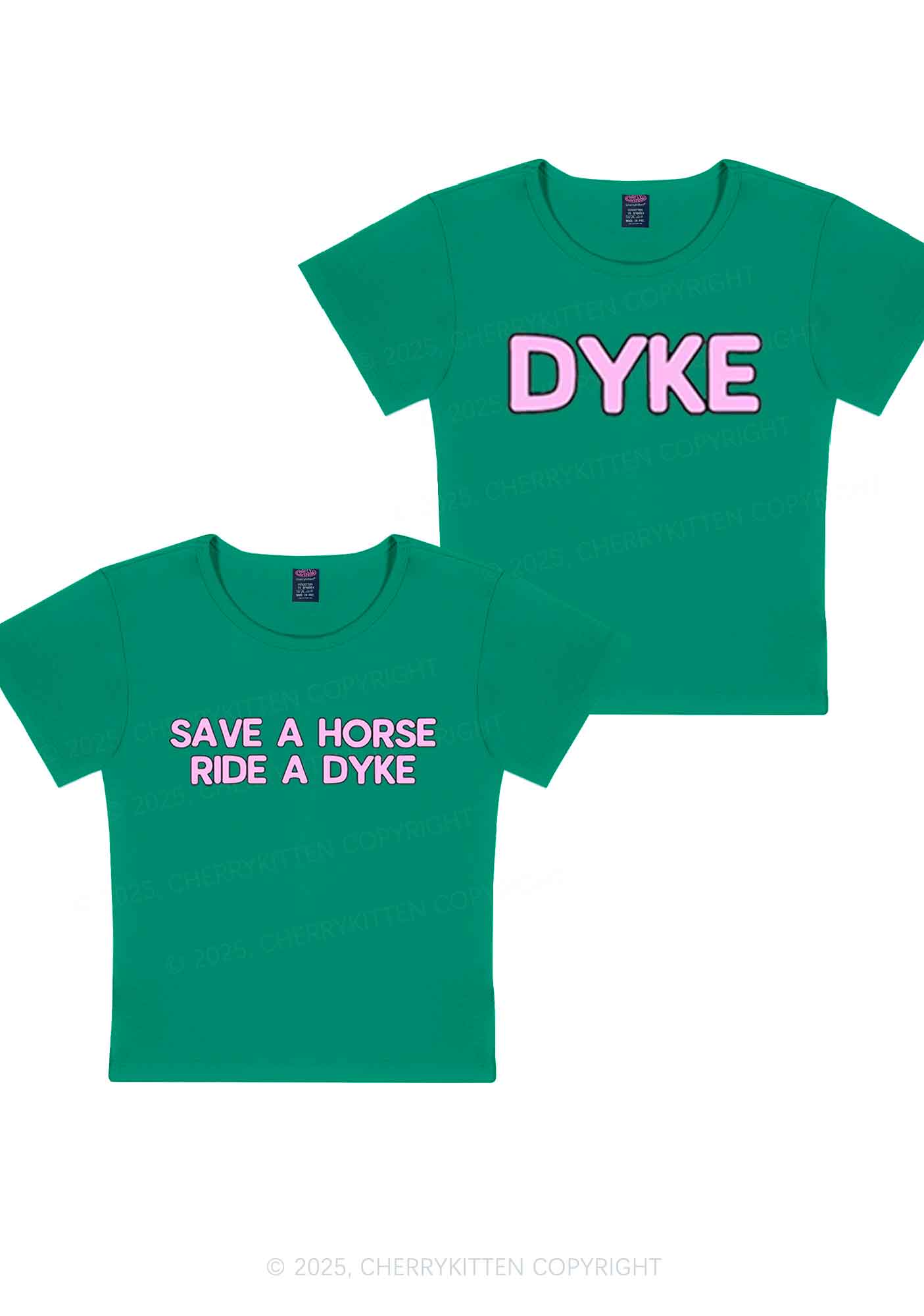 Save Horse Ride Dyke Y2K Valentine's Day Baby Tee Cherrykitten - Image 10