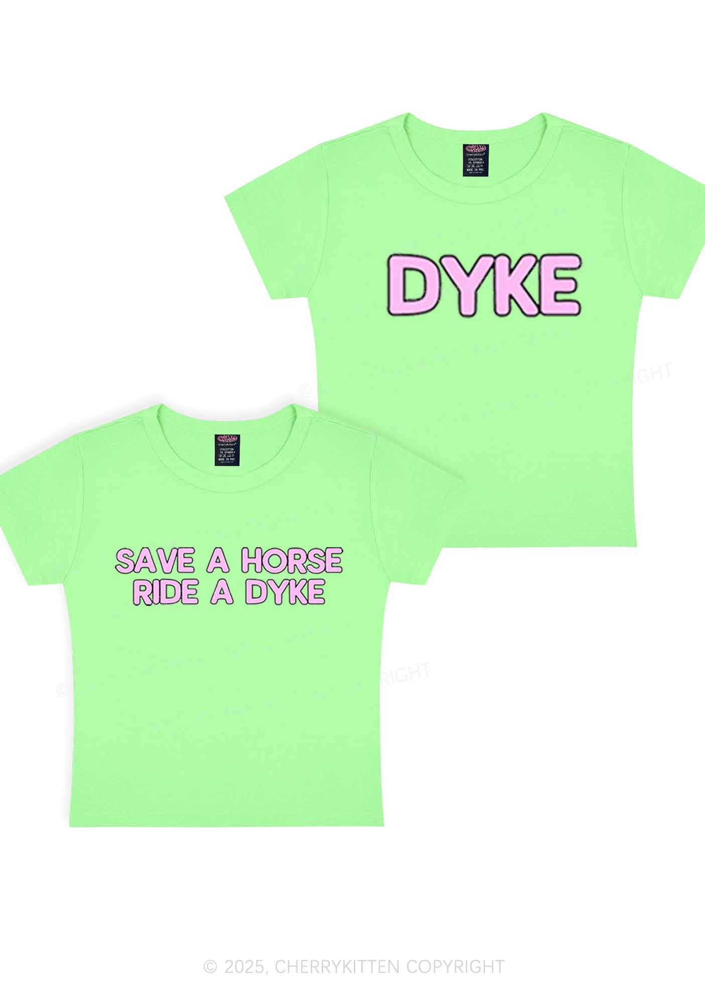 Save Horse Ride Dyke Y2K Valentine's Day Baby Tee Cherrykitten - Image 12