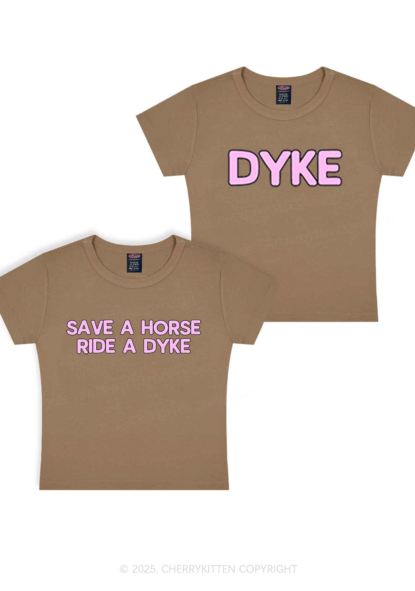 Save Horse Ride Dyke Y2K Valentine's Day Baby Tee Cherrykitten - Image 3