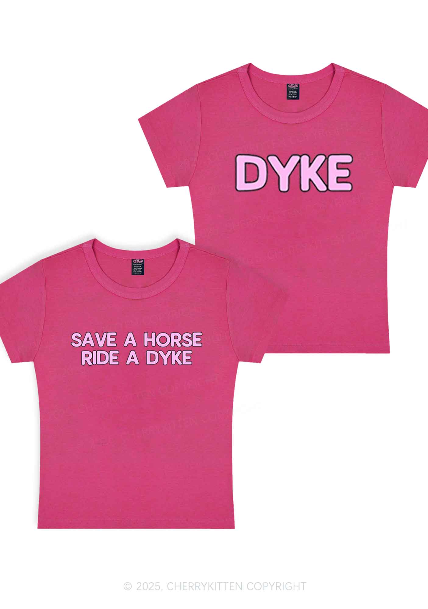 Save Horse Ride Dyke Y2K Valentine's Day Baby Tee Cherrykitten - Image 6