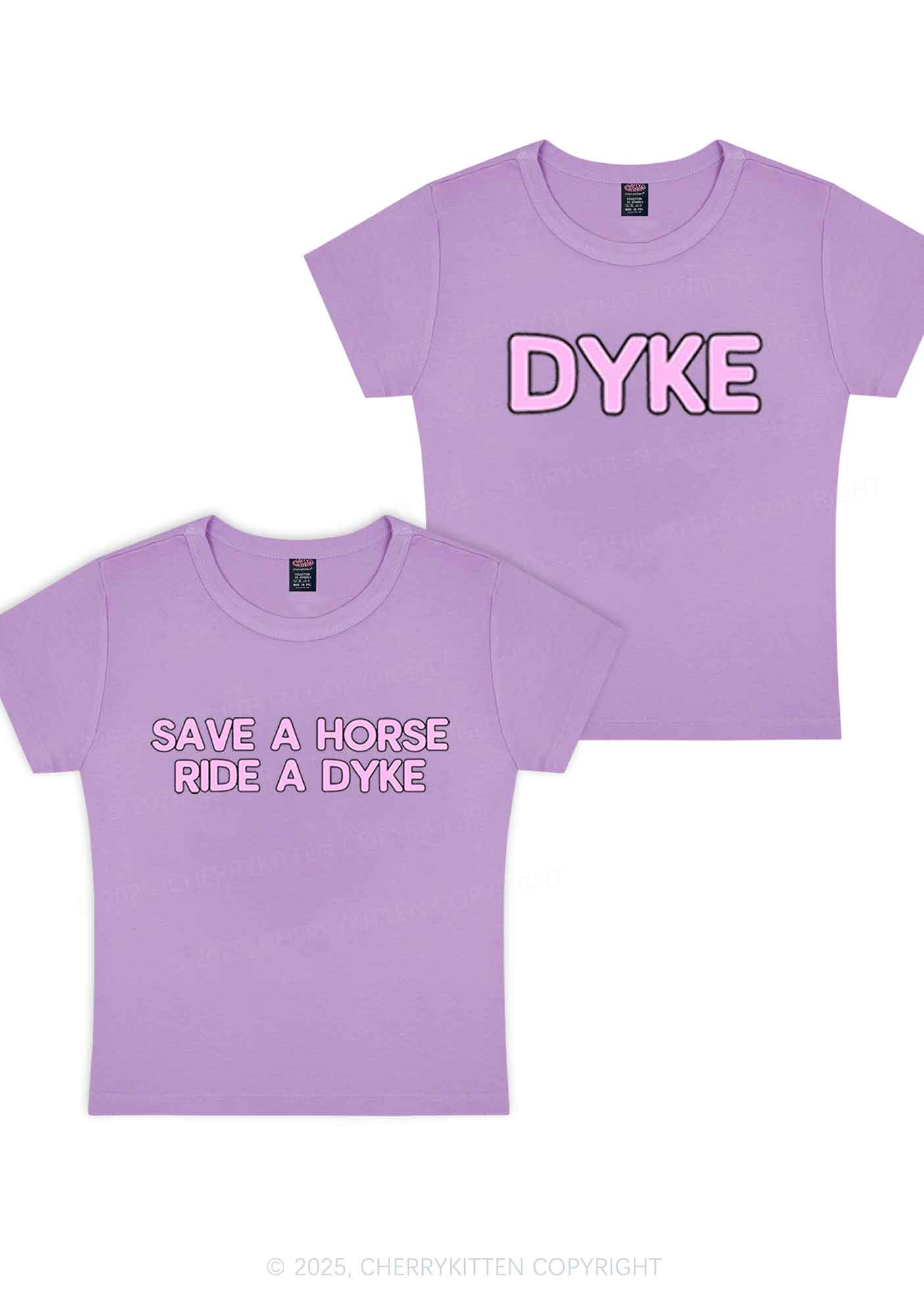 Save Horse Ride Dyke Y2K Valentine's Day Baby Tee Cherrykitten - Image 7