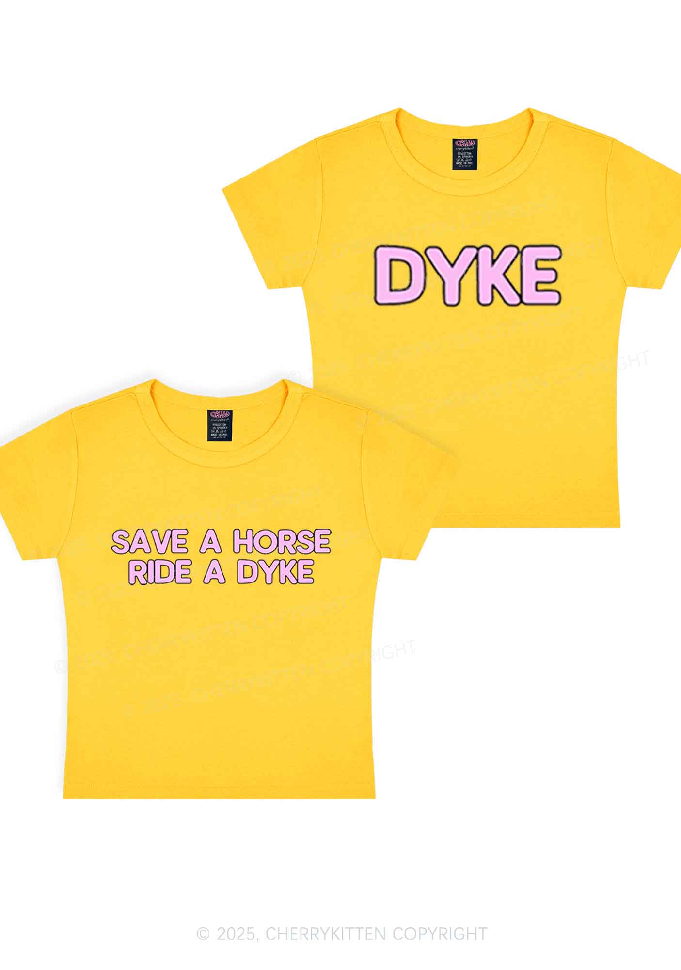 Save Horse Ride Dyke Y2K Valentine's Day Baby Tee Cherrykitten - Image 8