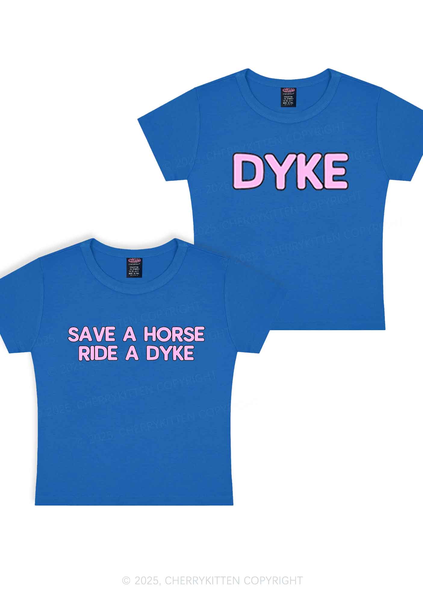 Save Horse Ride Dyke Y2K Valentine's Day Baby Tee Cherrykitten - Image 9