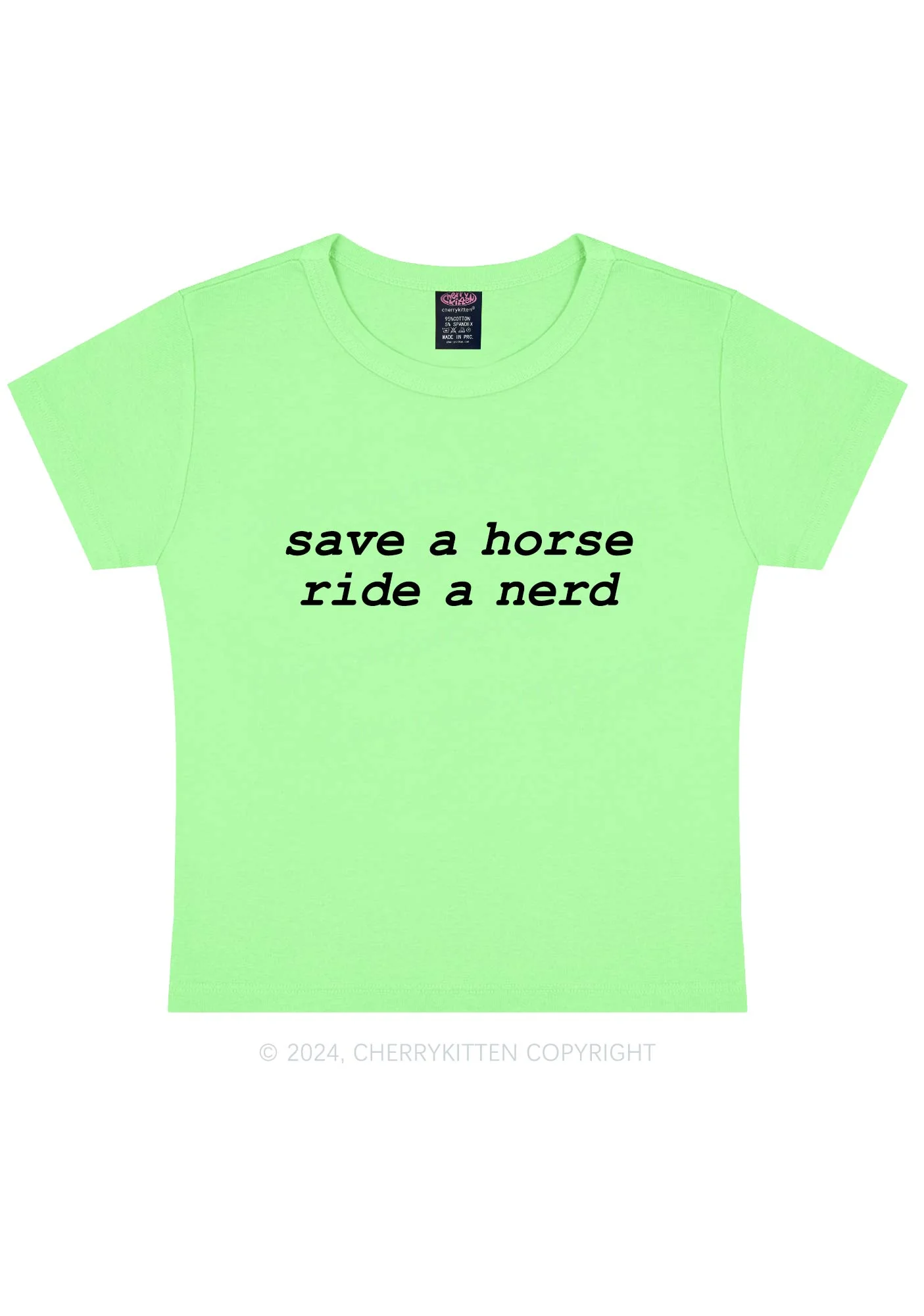 Save Horse Ride Nerd Y2K Baby Tee Cherrykitten - Image 11