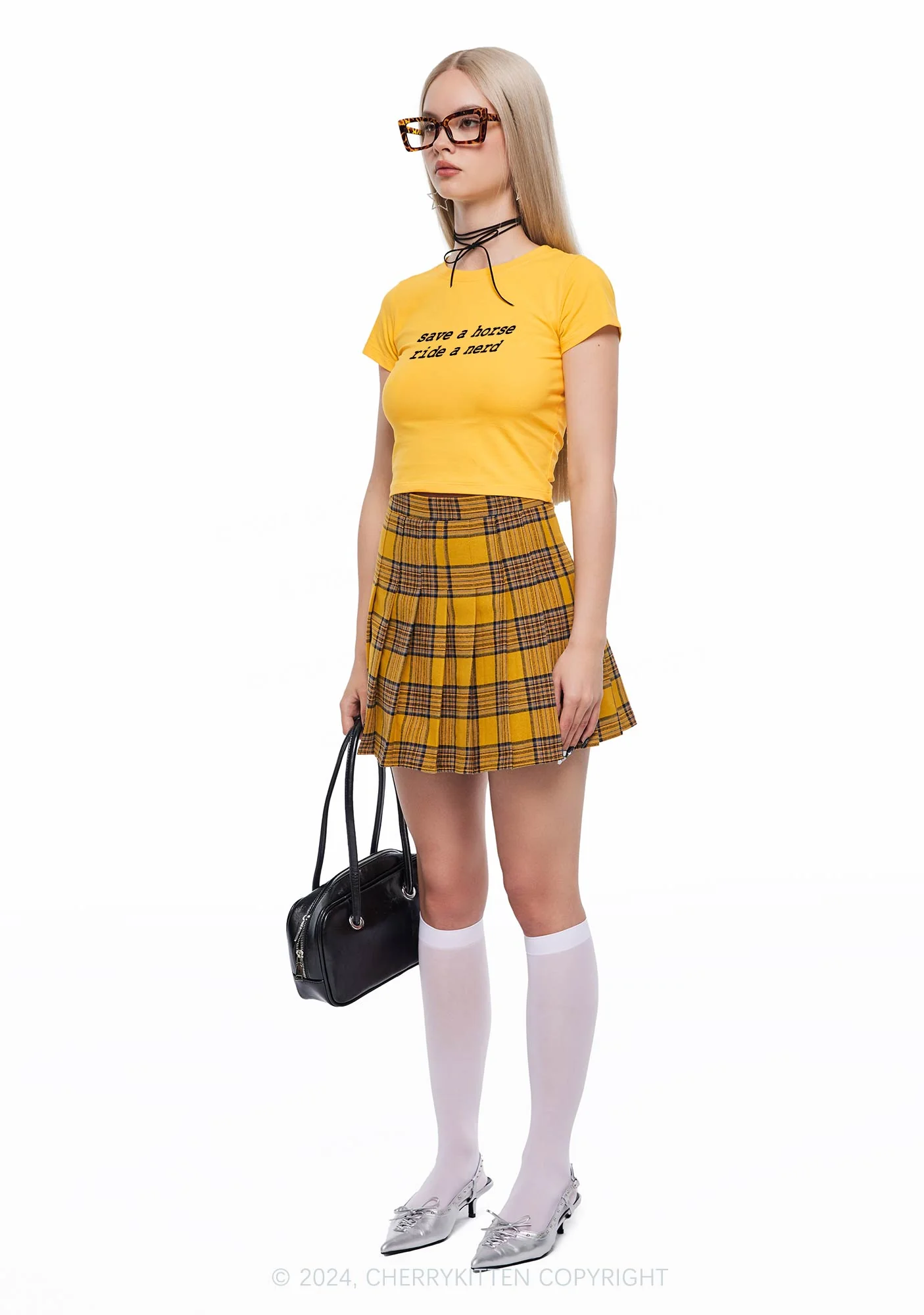 Save Horse Ride Nerd Y2K Baby Tee Cherrykitten - Image 2