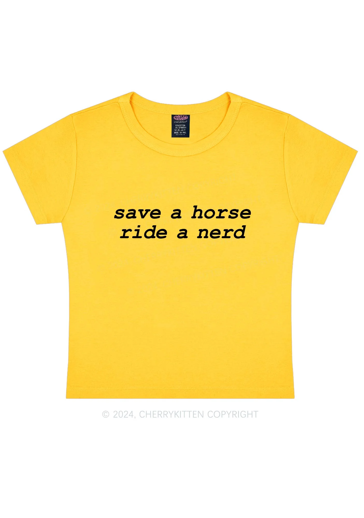 Save Horse Ride Nerd Y2K Baby Tee Cherrykitten - Image 3