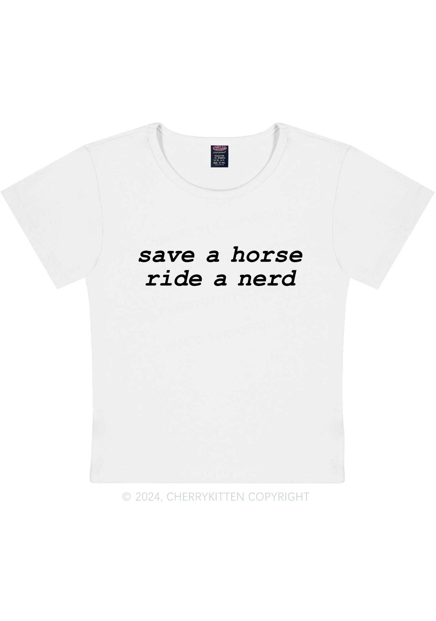 Save Horse Ride Nerd Y2K Baby Tee Cherrykitten - Image 5