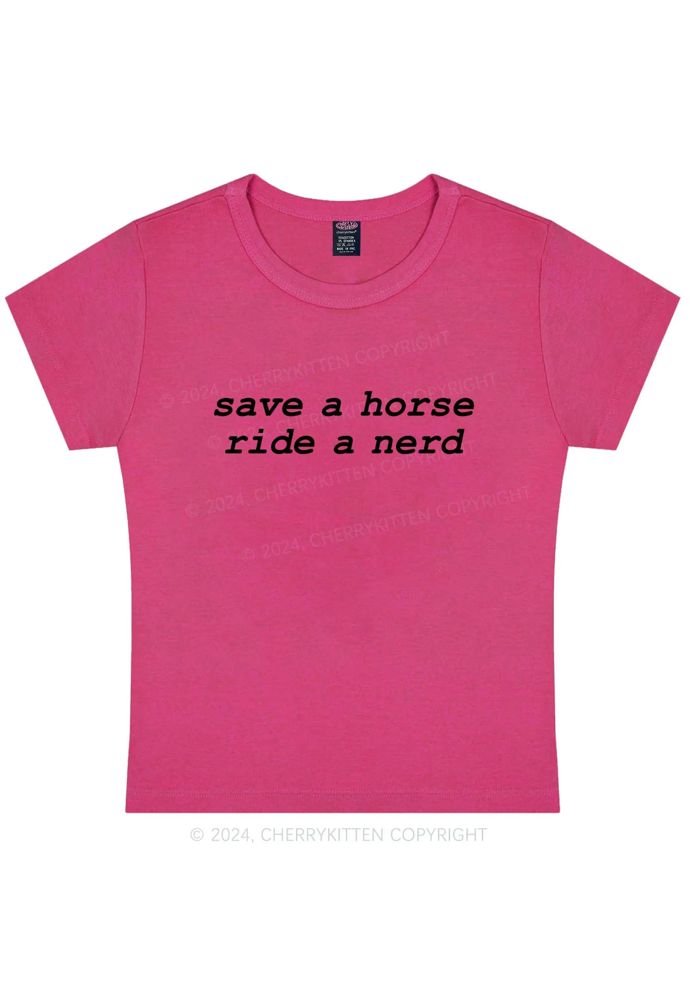 Save Horse Ride Nerd Y2K Baby Tee Cherrykitten - Image 7