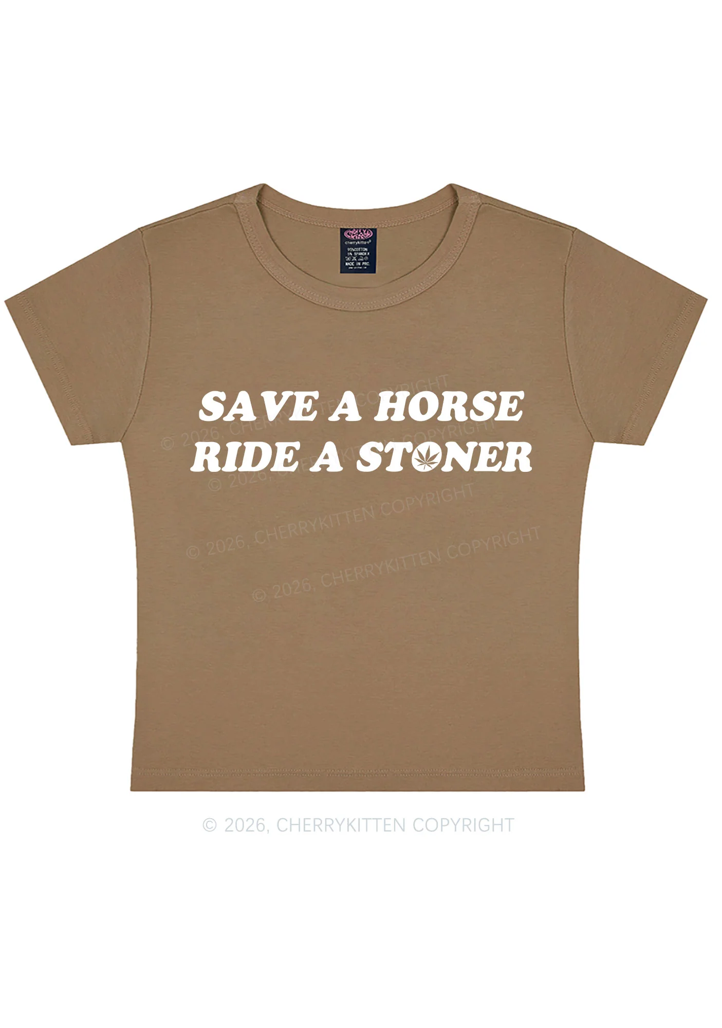 Save Horse Ride Stoner Y2K Baby Tee Cherrykitten - Image 10