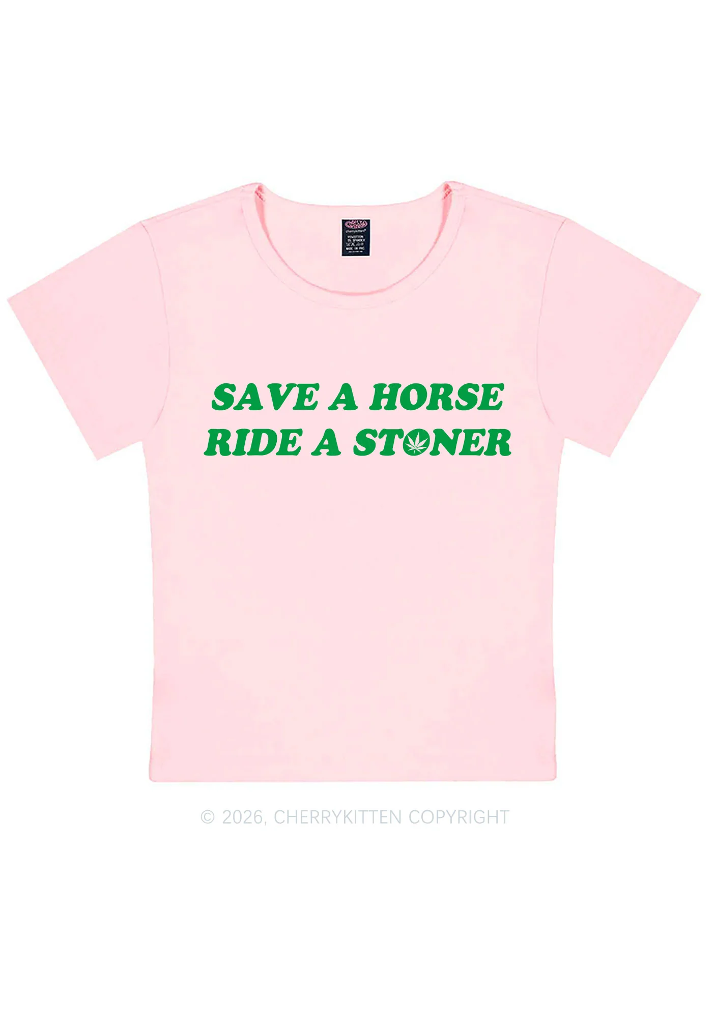 Save Horse Ride Stoner Y2K Baby Tee Cherrykitten - Image 11