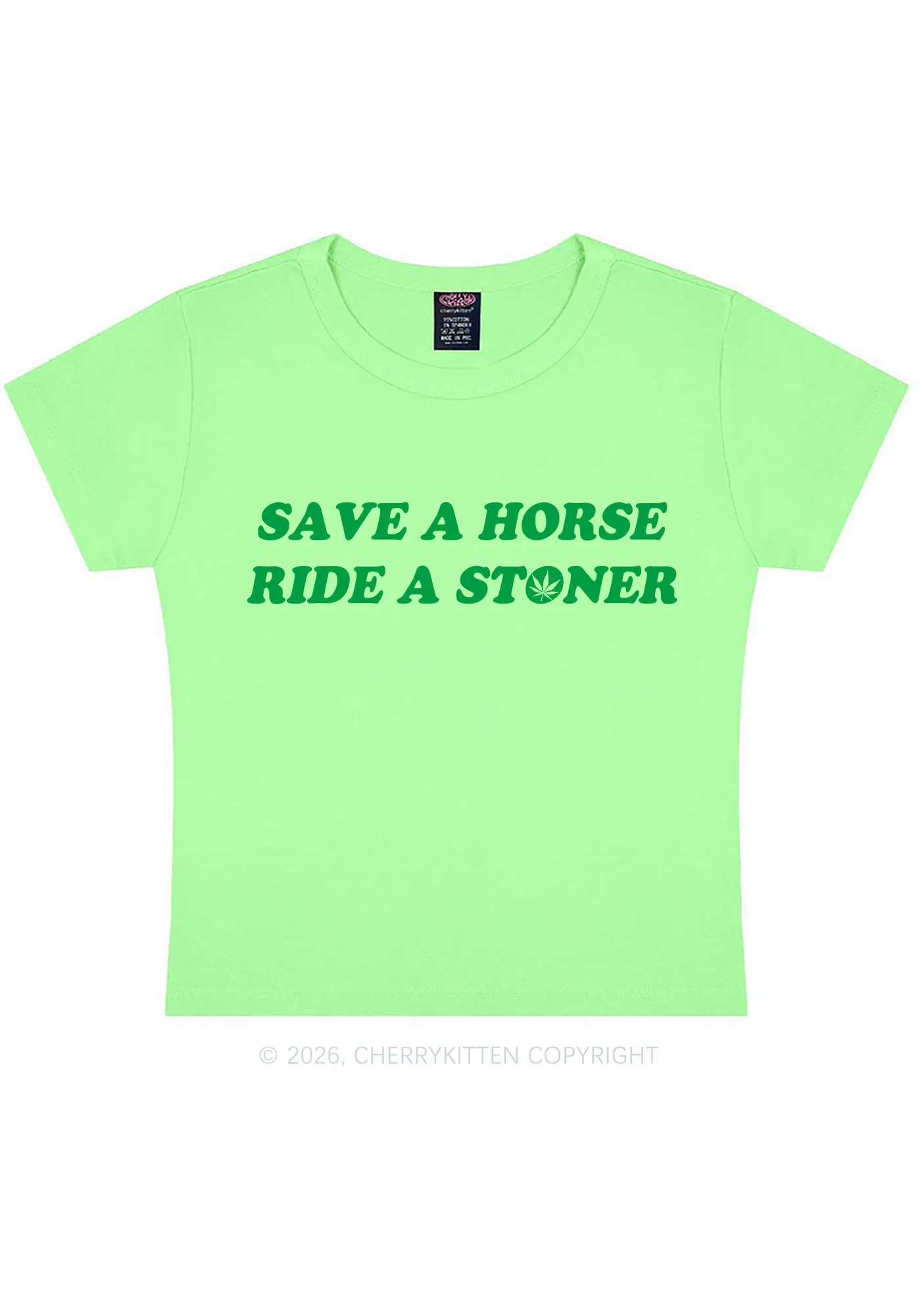 Save Horse Ride Stoner Y2K Baby Tee Cherrykitten - Image 12