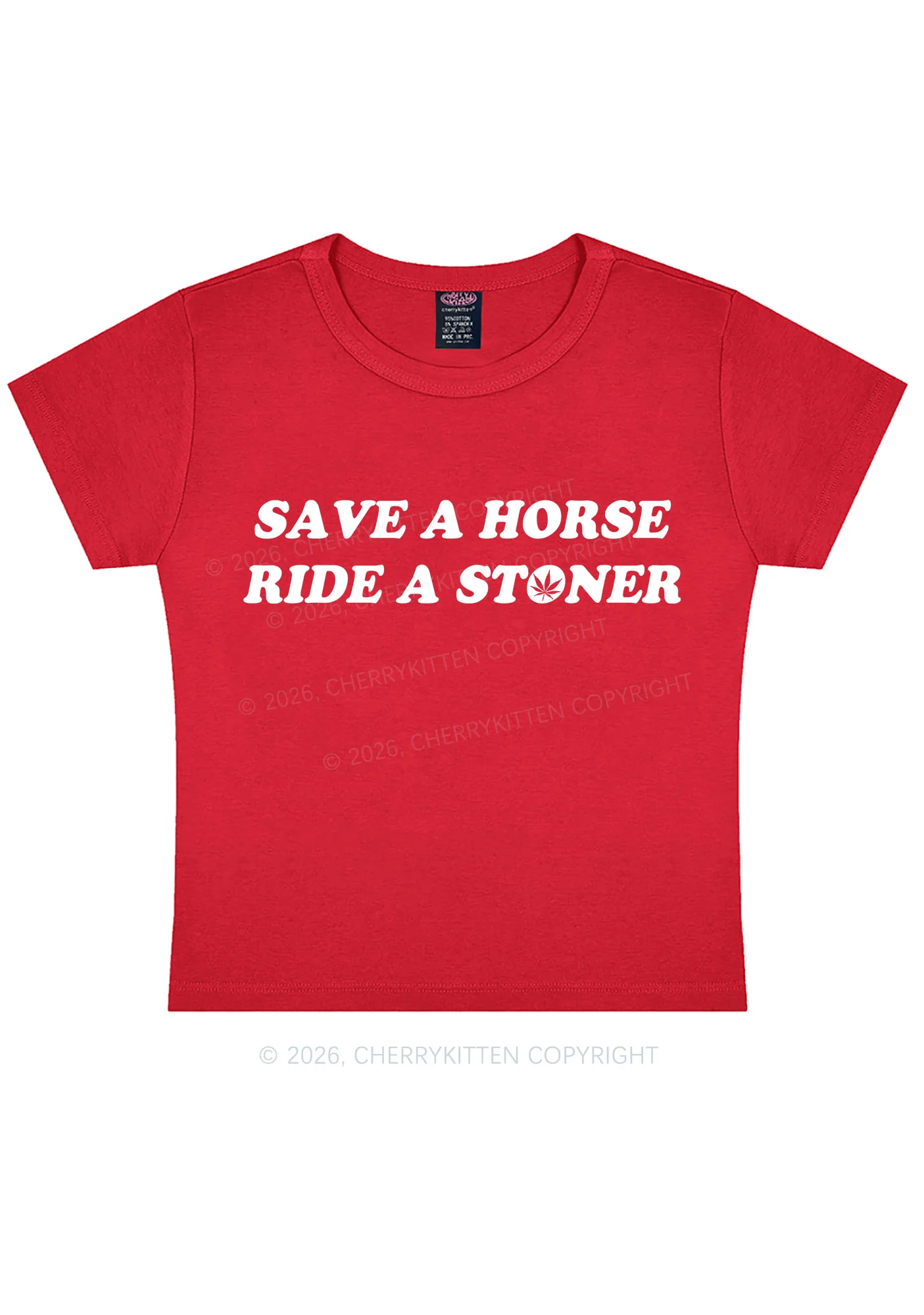 Save Horse Ride Stoner Y2K Baby Tee Cherrykitten - Image 6