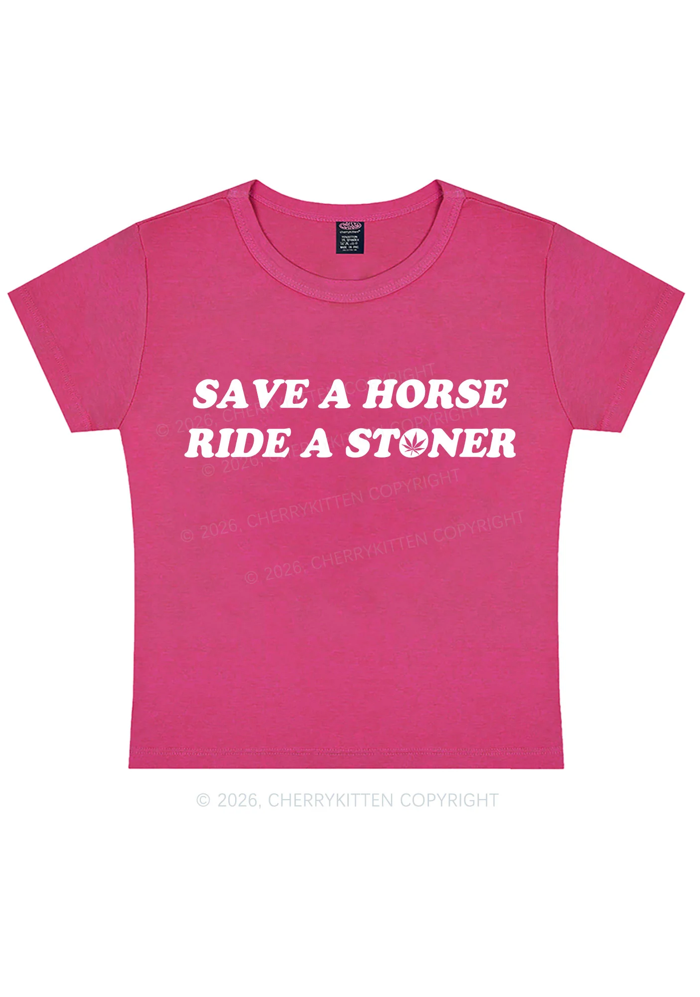 Save Horse Ride Stoner Y2K Baby Tee Cherrykitten - Image 7