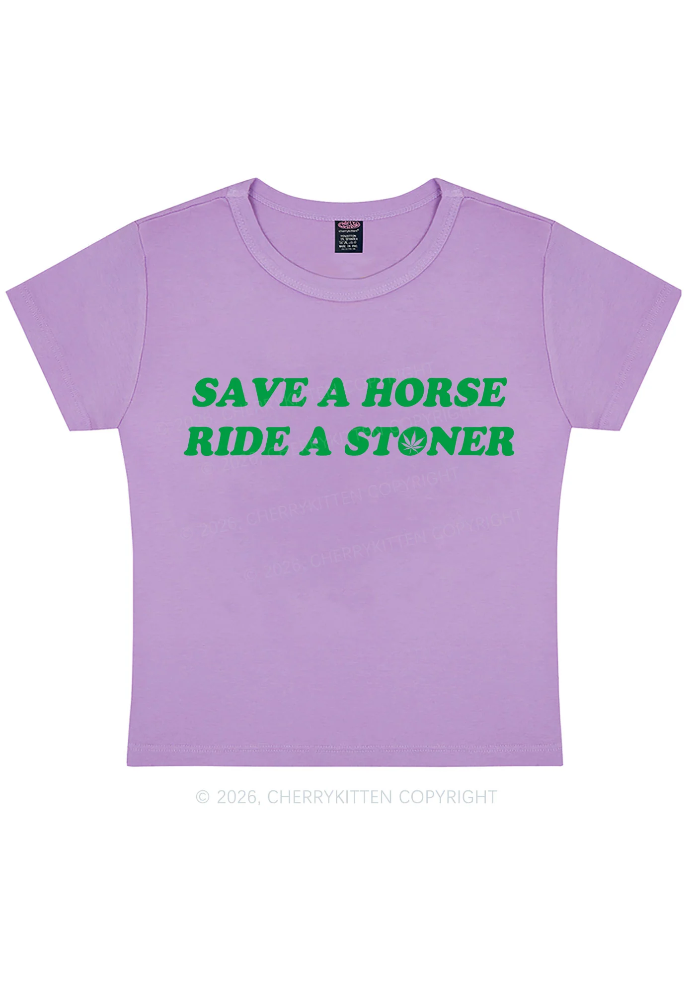 Save Horse Ride Stoner Y2K Baby Tee Cherrykitten - Image 8