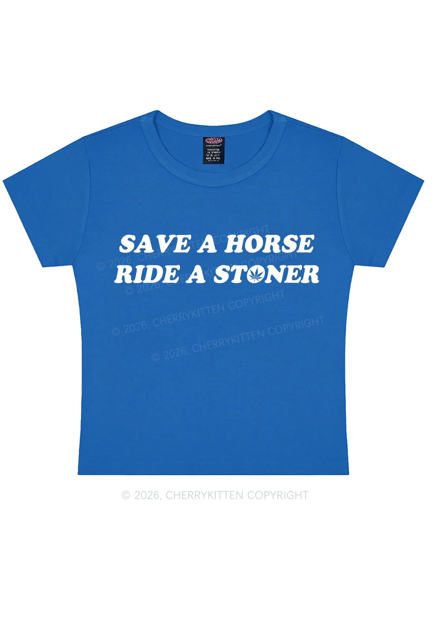 Save Horse Ride Stoner Y2K Baby Tee Cherrykitten - Image 9