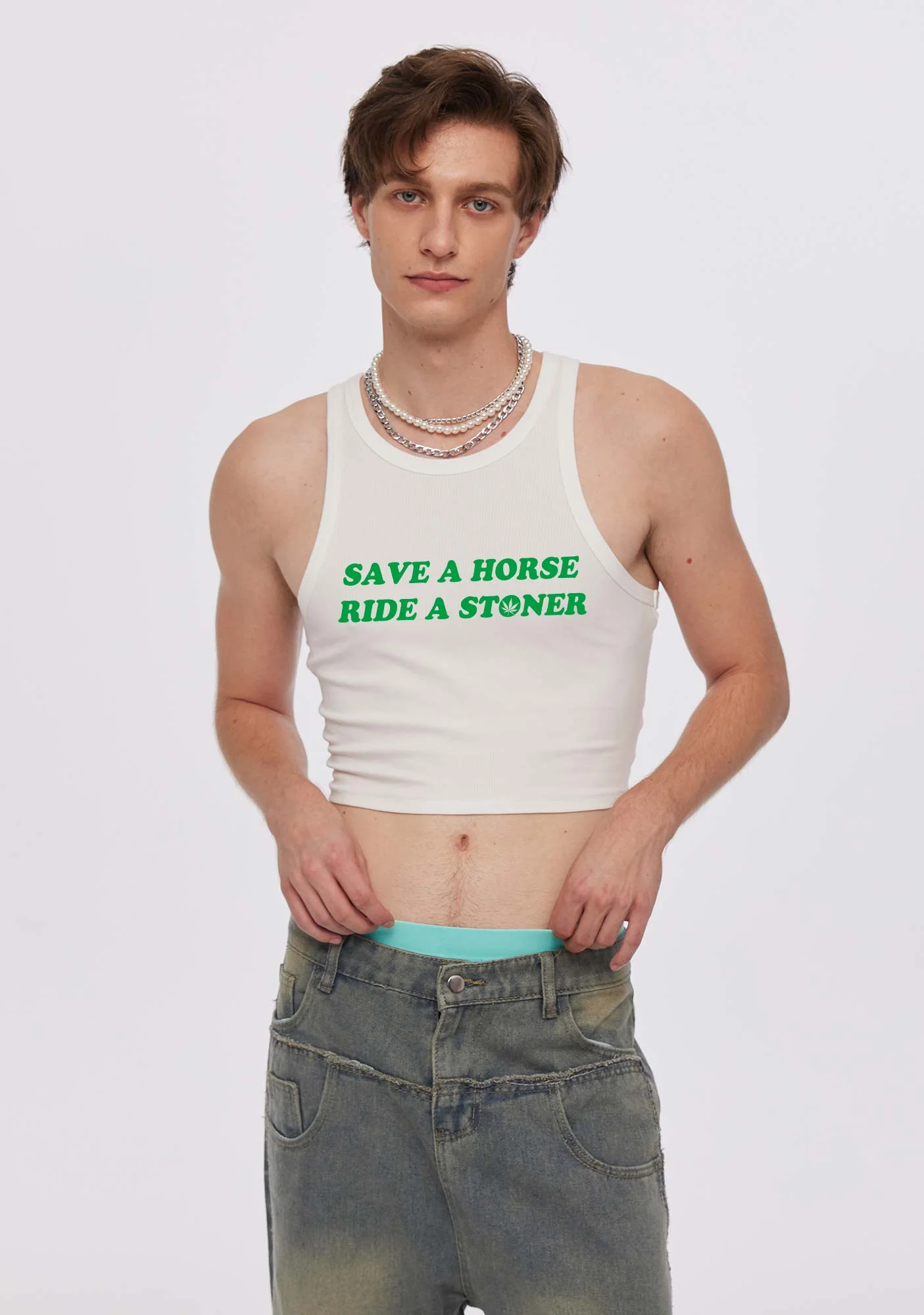Save Horse Ride Stoner Y2K Crop Tank Top Cherrykitten - Image 2