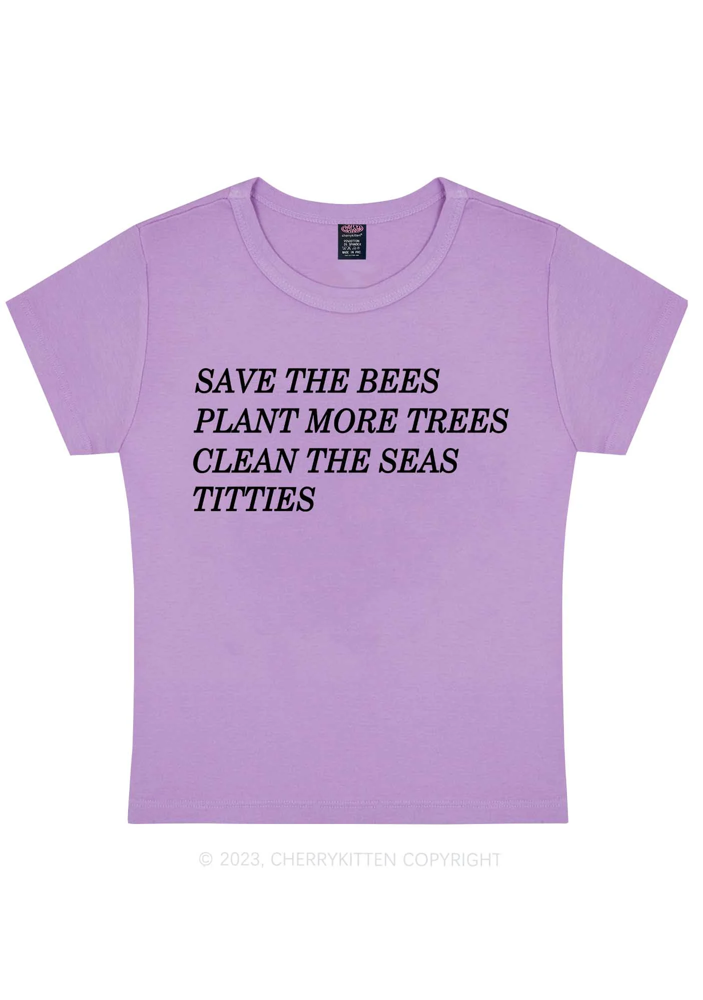 Save The Bees Y2K Baby Tee Cherrykitten - Image 4