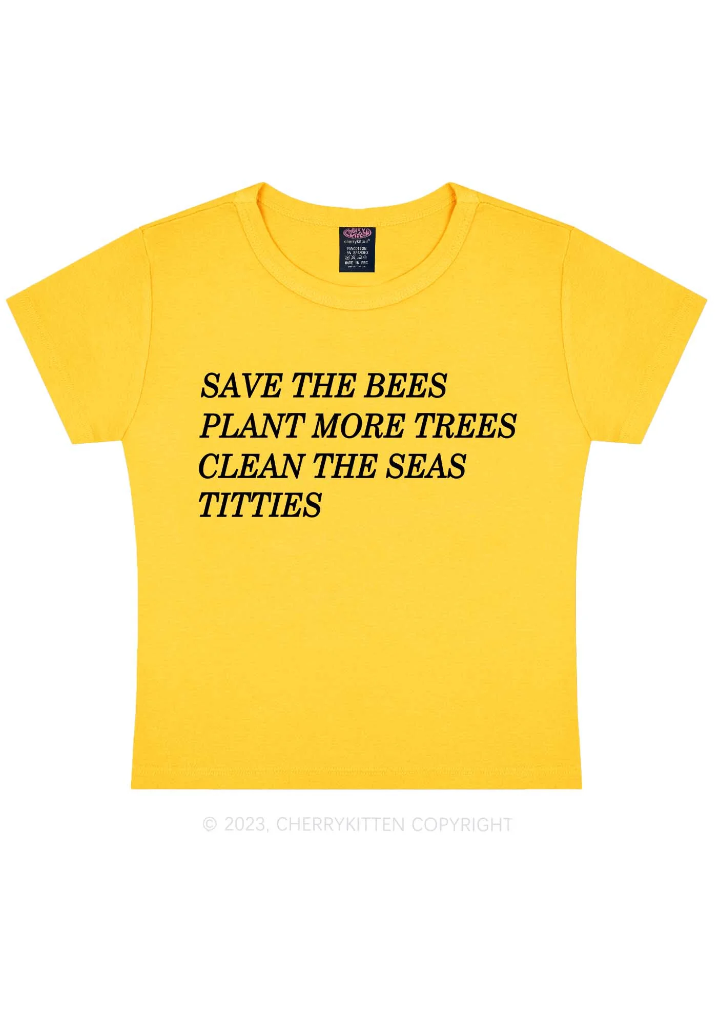 Save The Bees Y2K Baby Tee Cherrykitten - Image 6