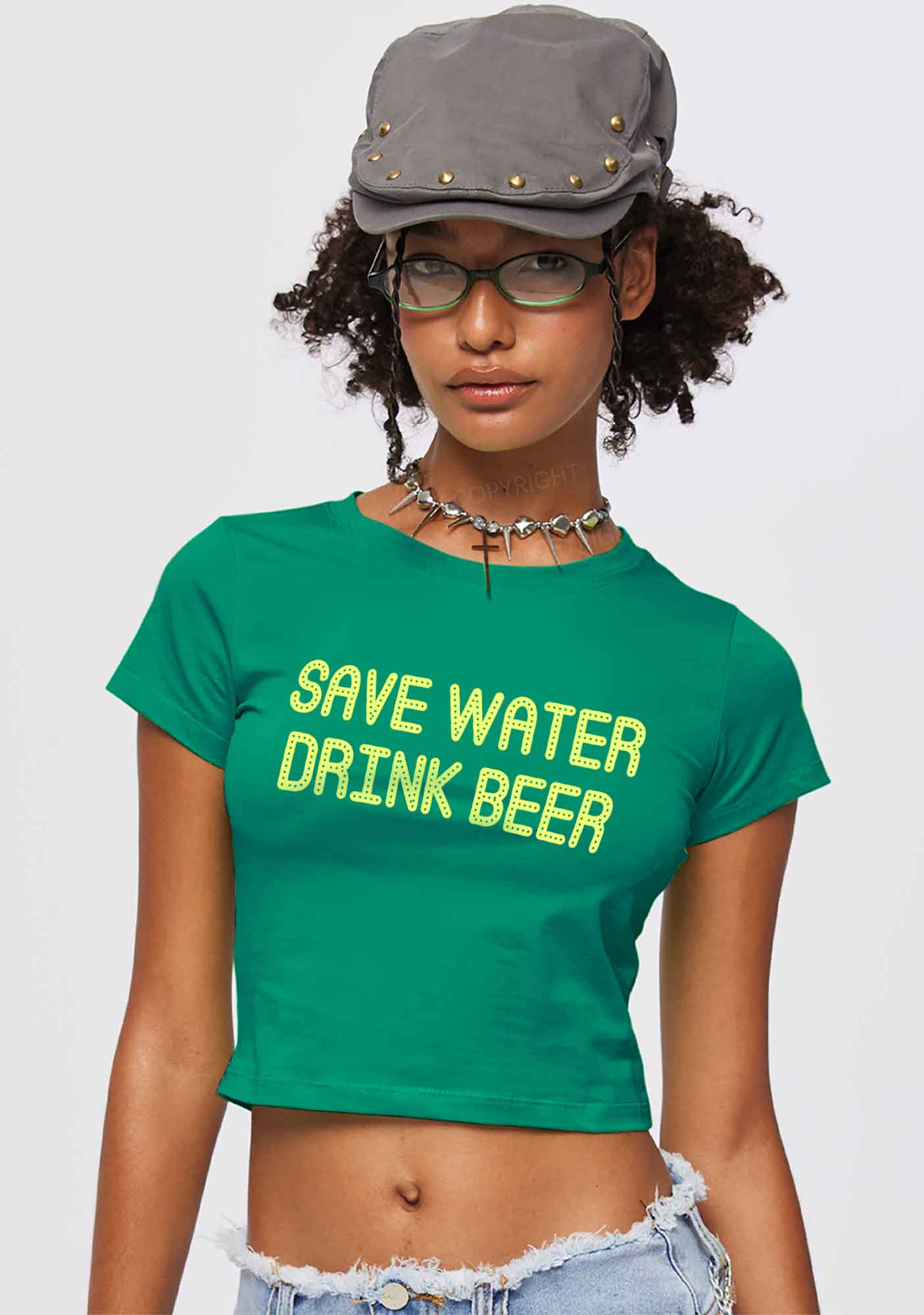 Save Water Drink Beer St Patricks Y2K Baby Tee Cherrykitten - Image 2