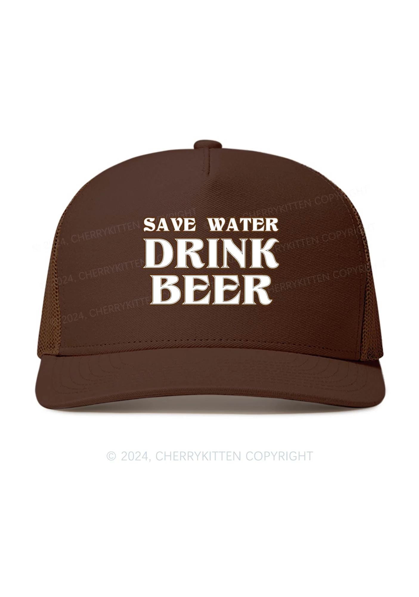 Save Water Drink Beer Y2K Trucker Mesh Hat Cherrykitten - Image 3