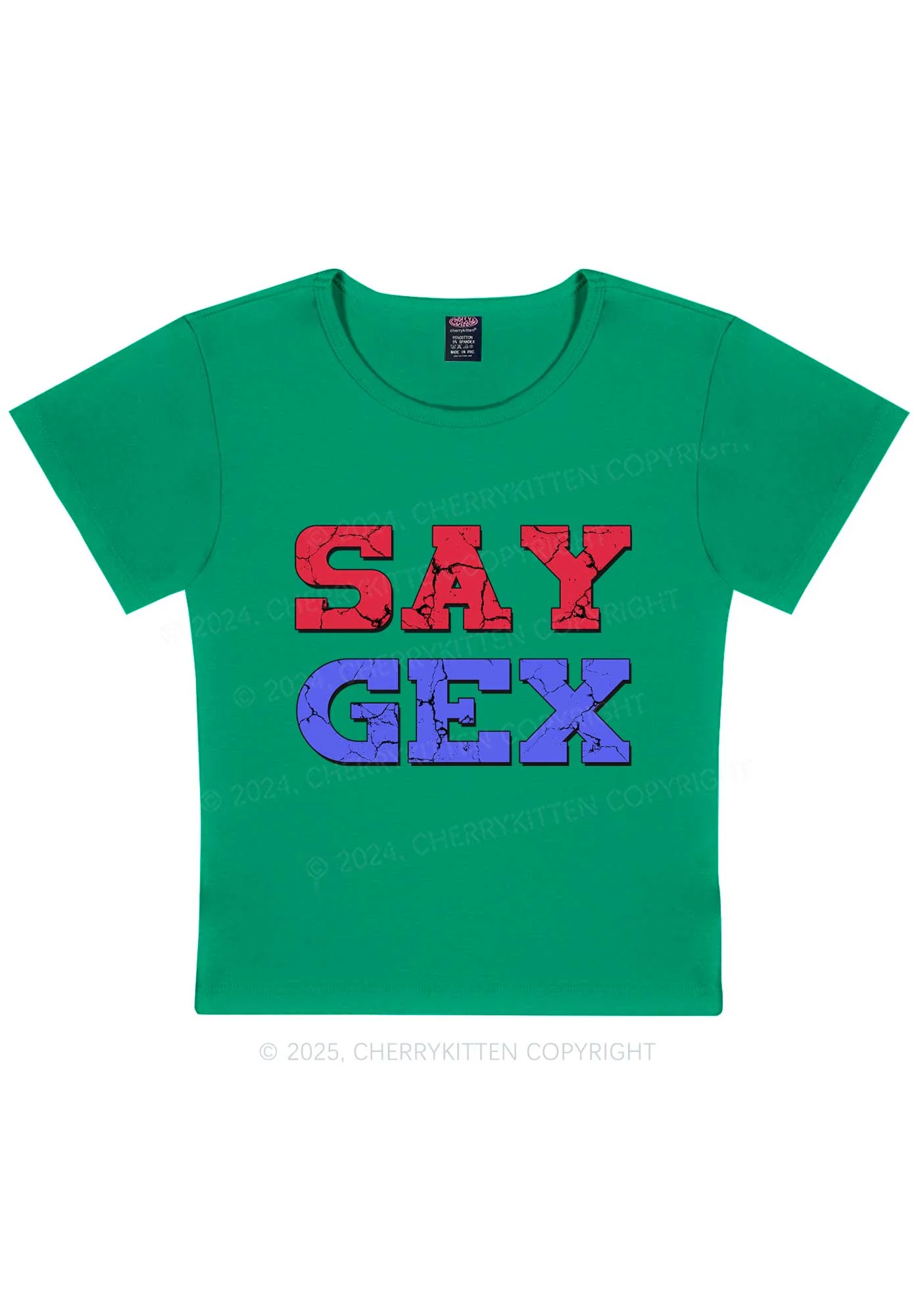 Say Gex Y2K Baby Tee Cherrykitten - Image 12