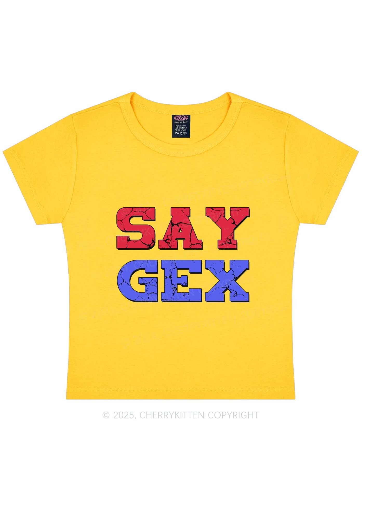 Say Gex Y2K Baby Tee Cherrykitten - Image 4