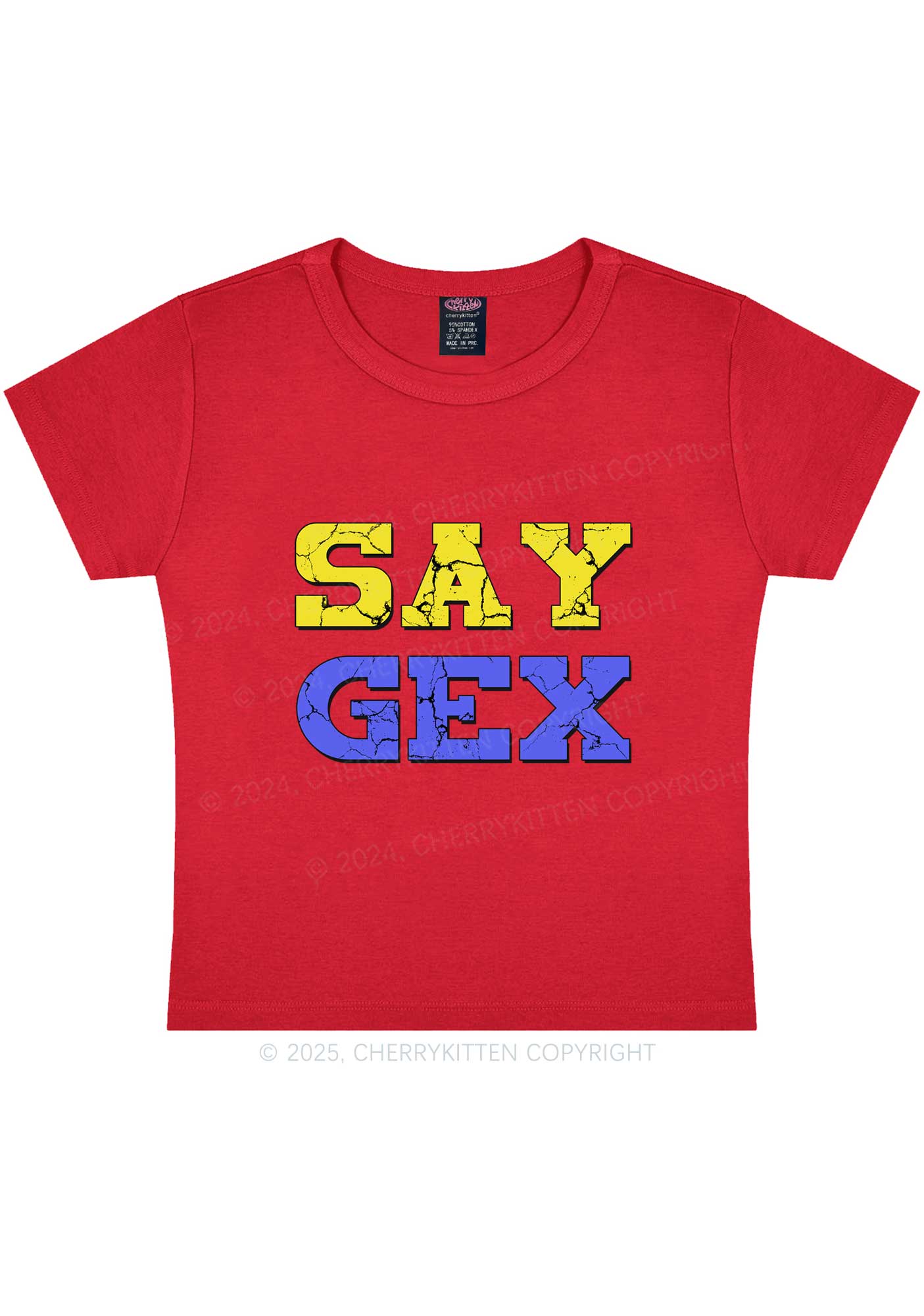 Say Gex Y2K Baby Tee Cherrykitten - Image 7