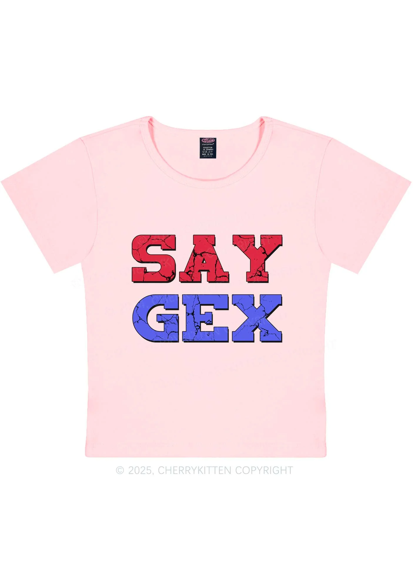 Say Gex Y2K Baby Tee Cherrykitten - Image 8