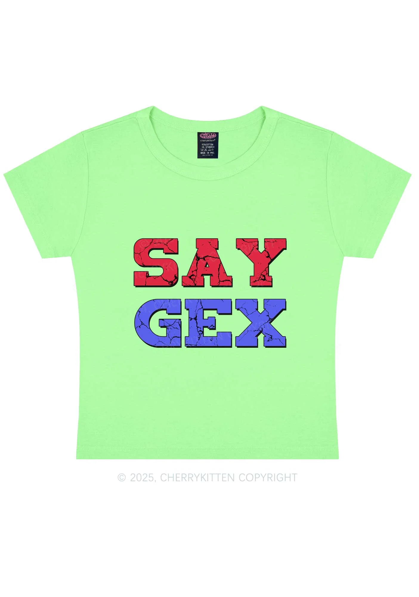 Say Gex Y2K Baby Tee Cherrykitten - Image 9
