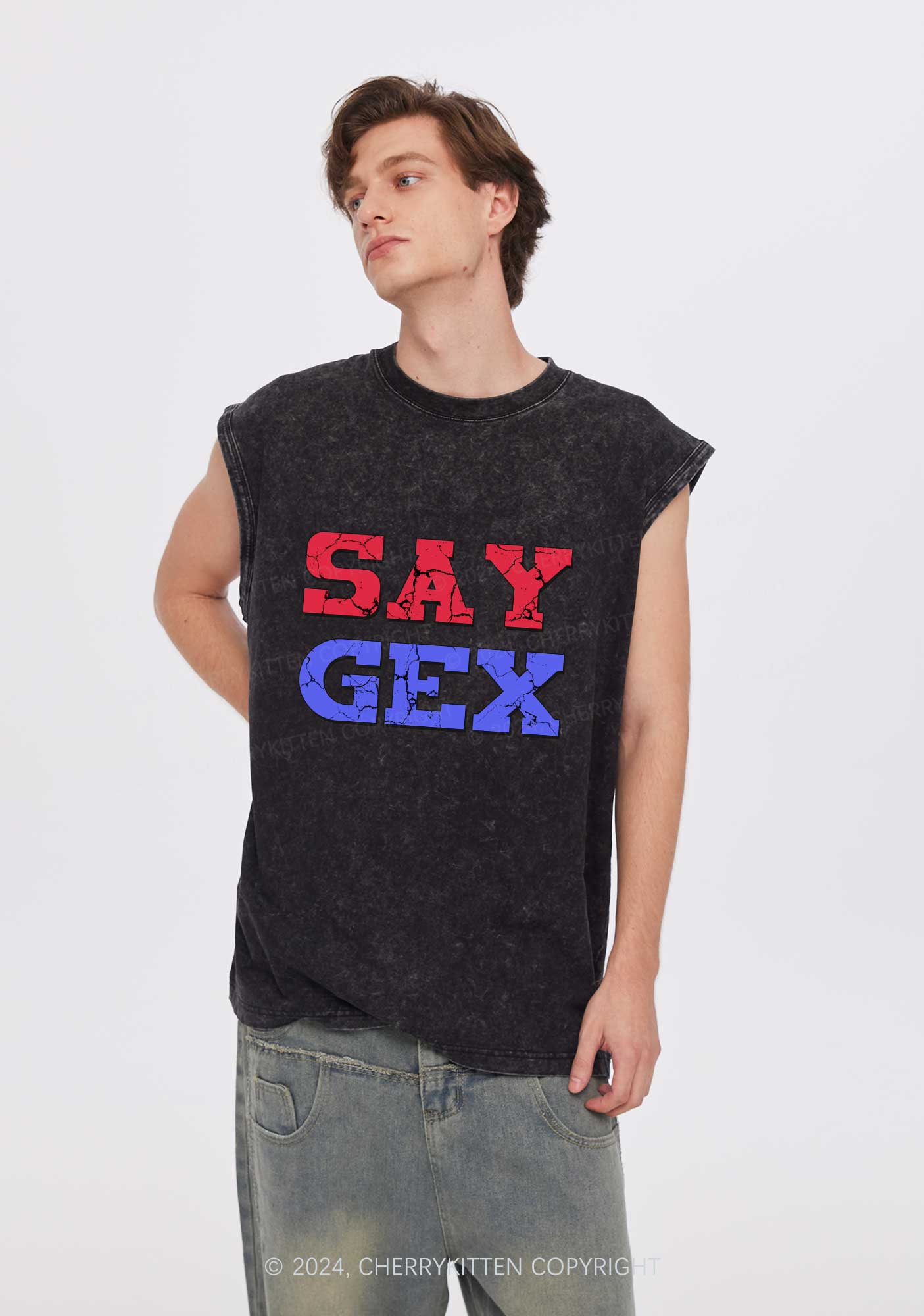 Say Gex Y2K Washed Tank Cherrykitten - Image 2
