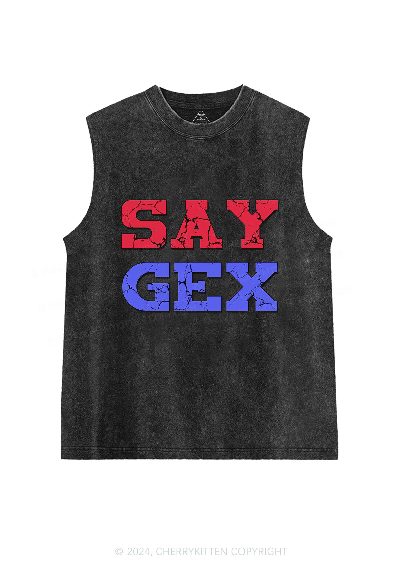 Say Gex Y2K Washed Tank Cherrykitten - Image 3