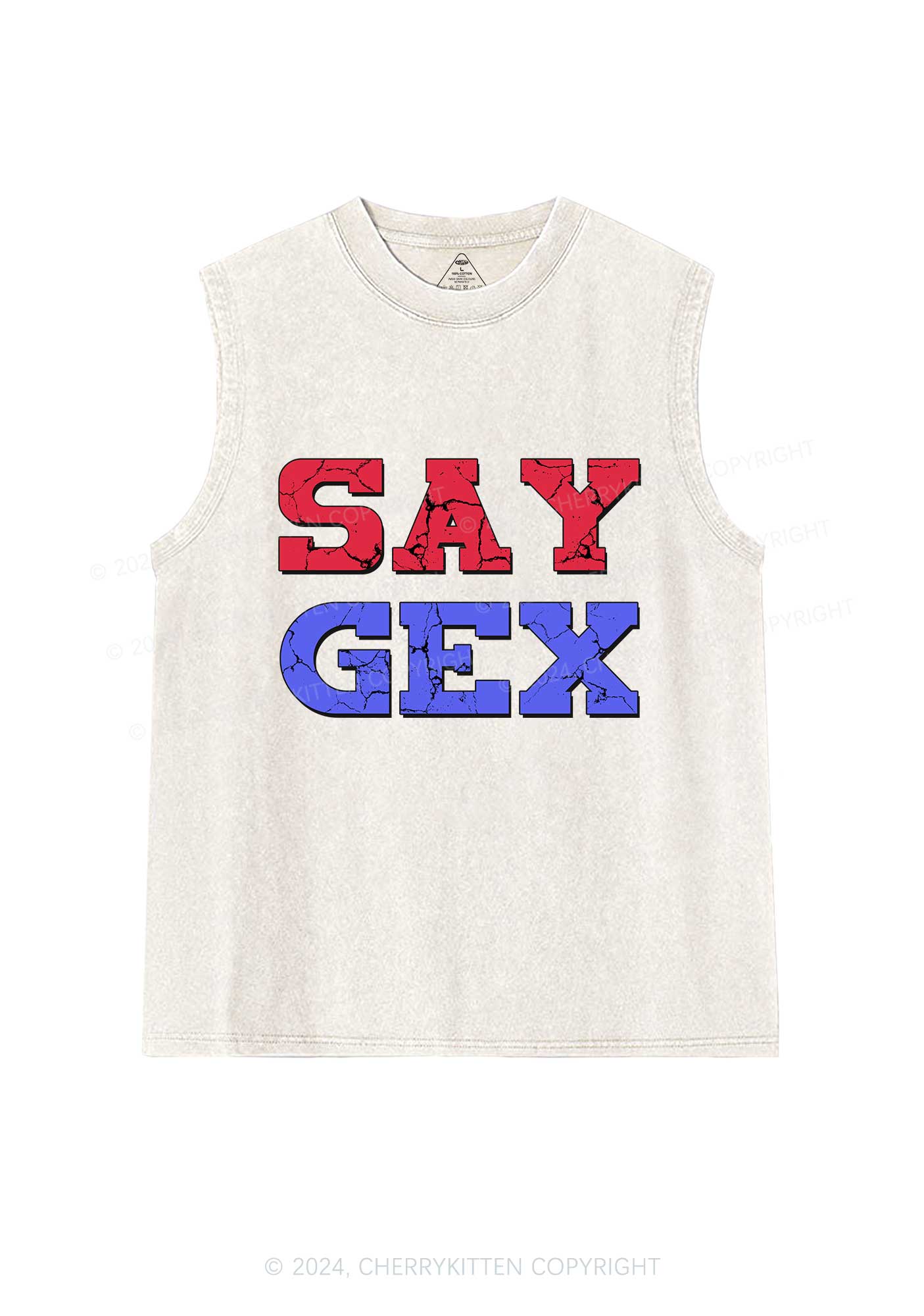 Say Gex Y2K Washed Tank Cherrykitten - Image 4