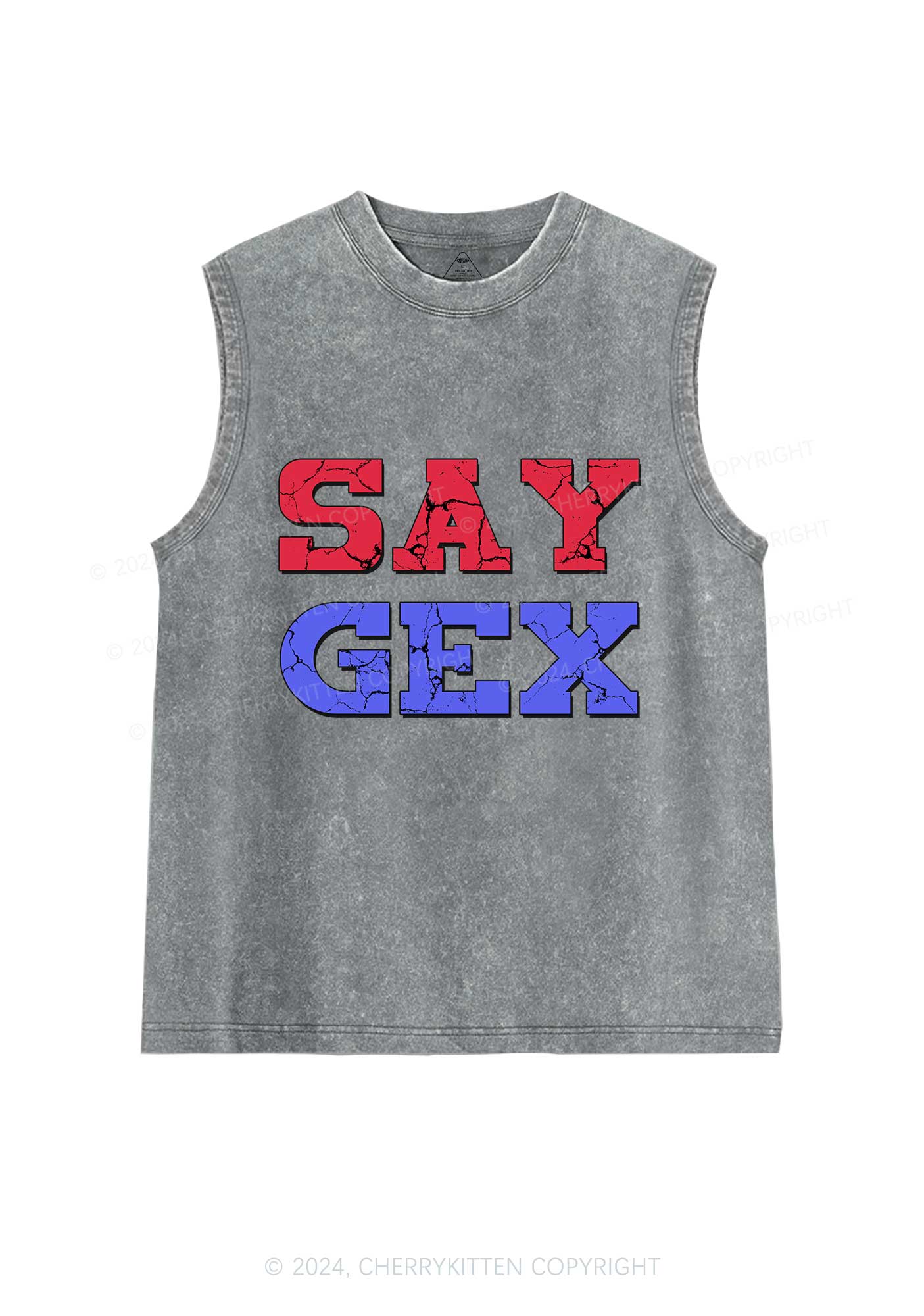 Say Gex Y2K Washed Tank Cherrykitten - Image 5
