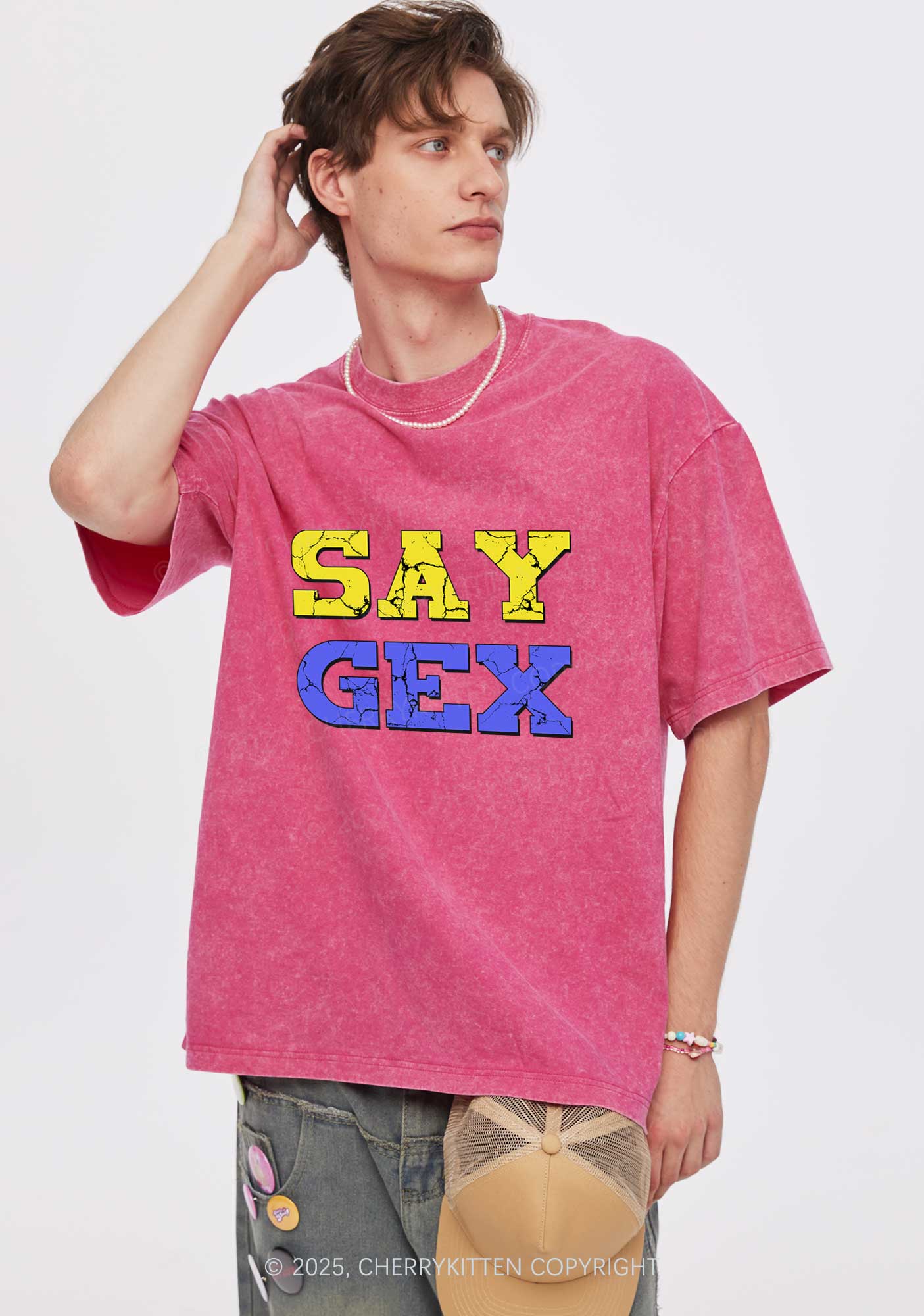 Say Gex Y2K Washed Tee Cherrykitten - Image 2