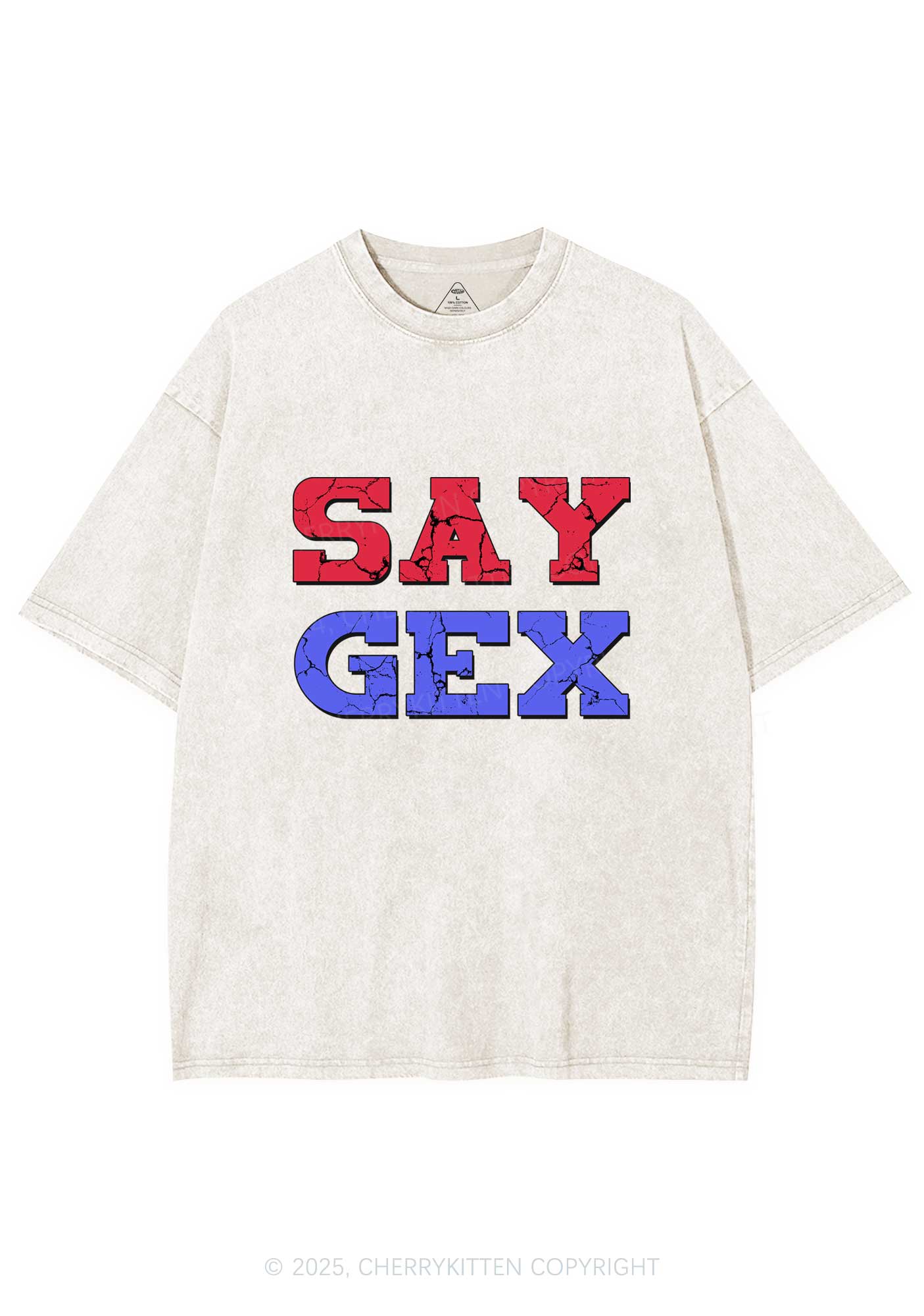 Say Gex Y2K Washed Tee Cherrykitten - Image 3