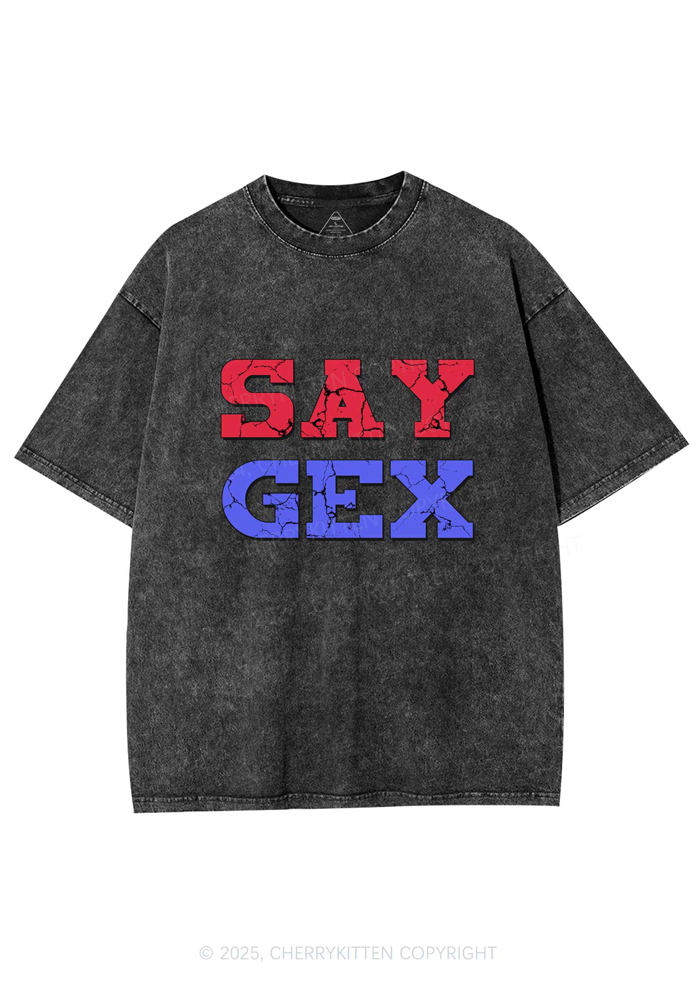 Say Gex Y2K Washed Tee Cherrykitten - Image 4