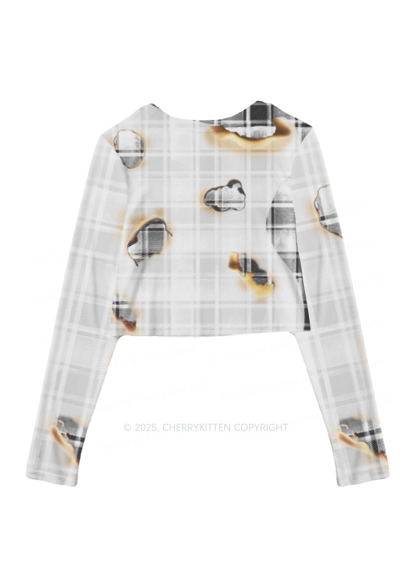 Scorched Love Heart Y2K Mesh Long Sleeve Crop Top Cherrykitten - Image 3