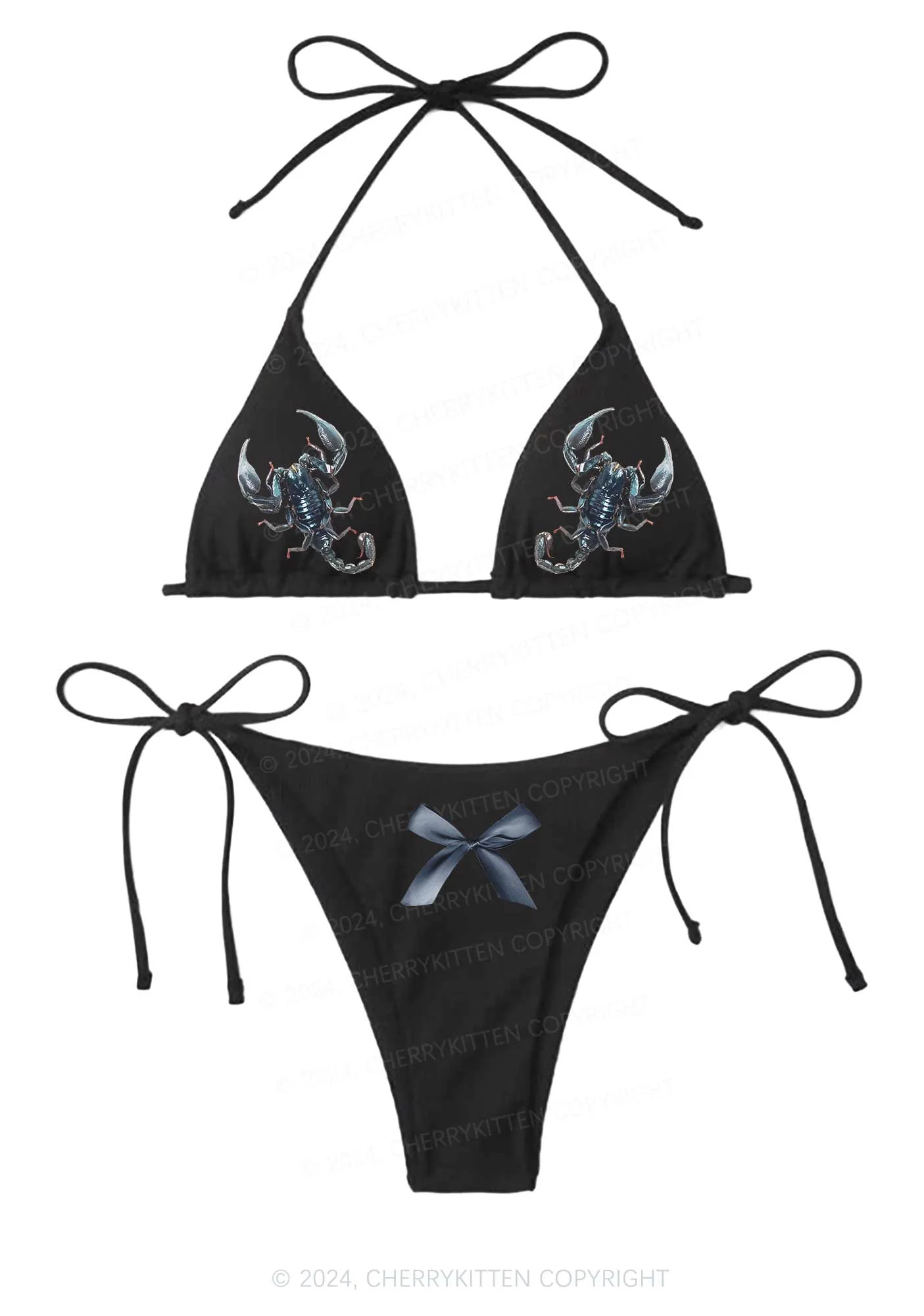 Scorpion Y2K Halter Triangle Bikini Set Cherrykitten - Image 3