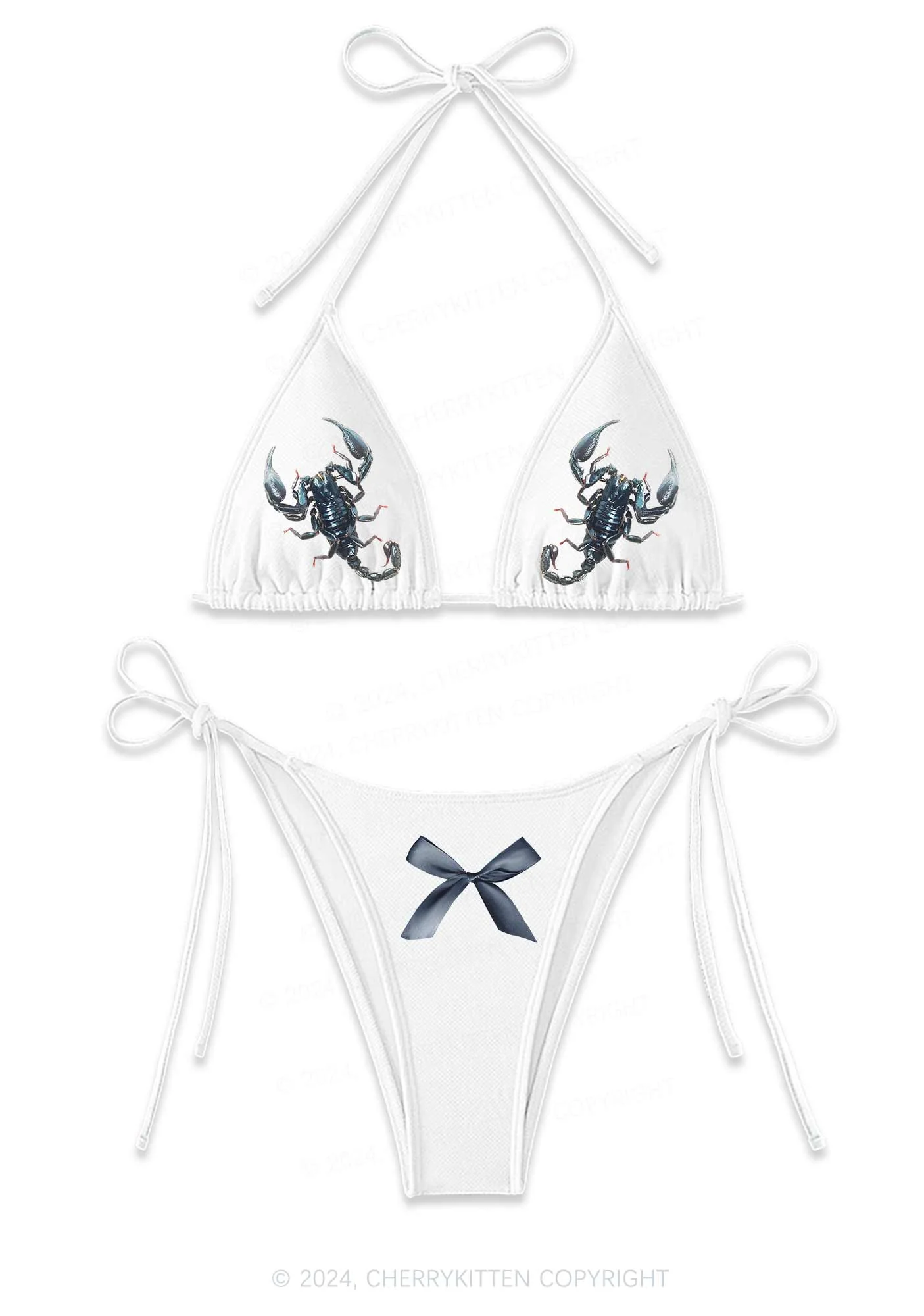 Scorpion Y2K Halter Triangle Bikini Set Cherrykitten - Image 4