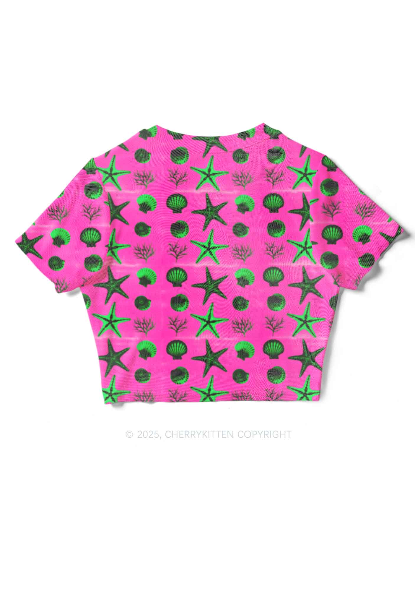 Sea Animals Y2K Mesh Crop Top Cherrykitten - Image 2