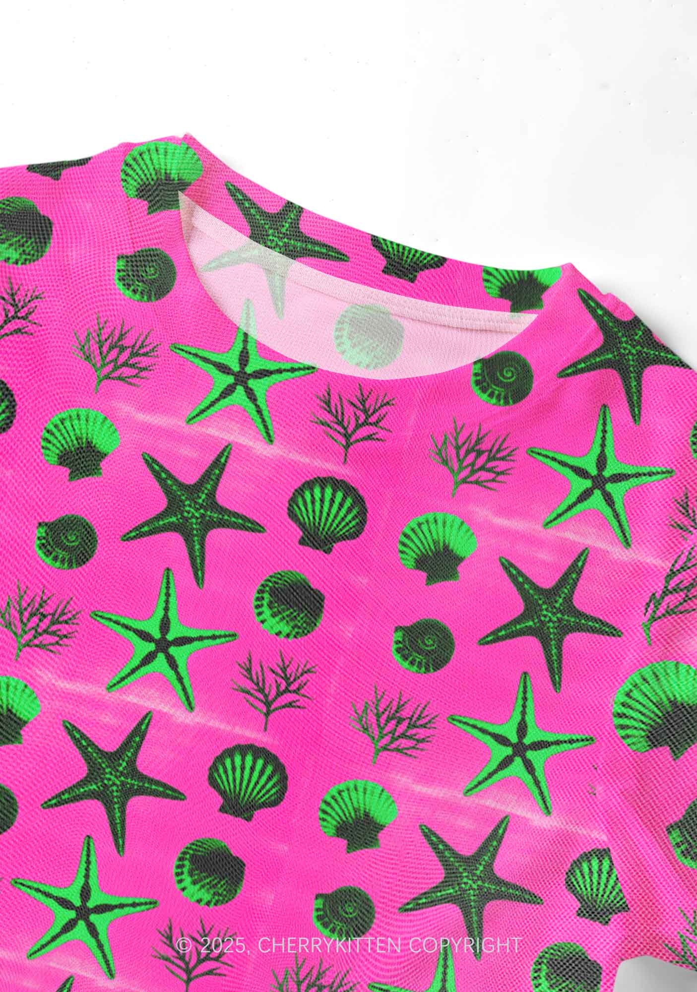 Sea Animals Y2K Mesh Crop Top Cherrykitten - Image 4