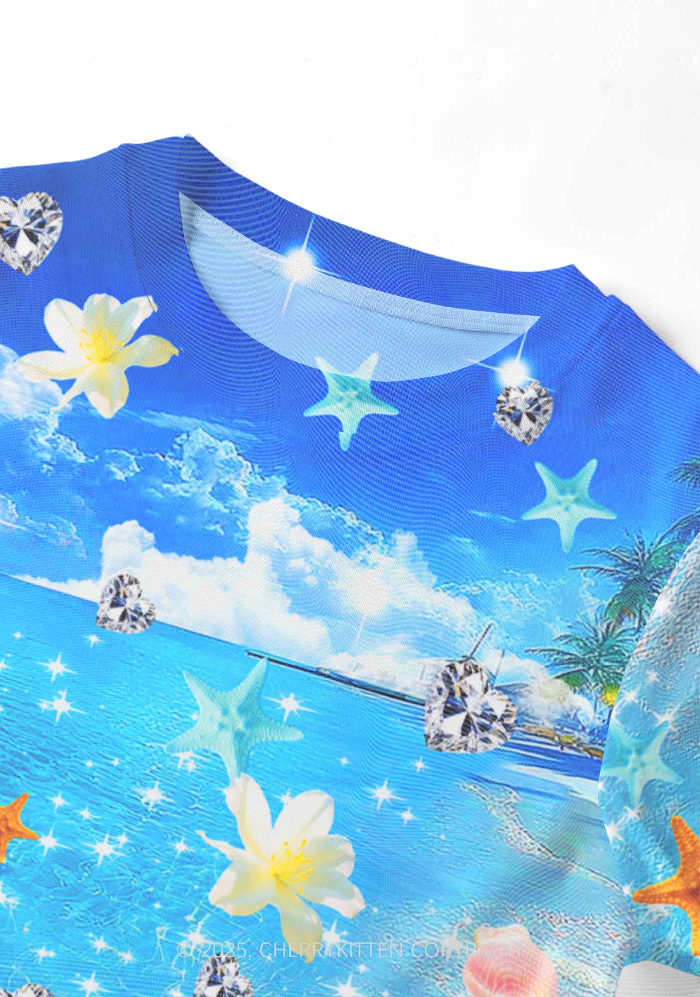 Sea Treasures Y2K Mesh Crop Top Cherrykitten - Image 3